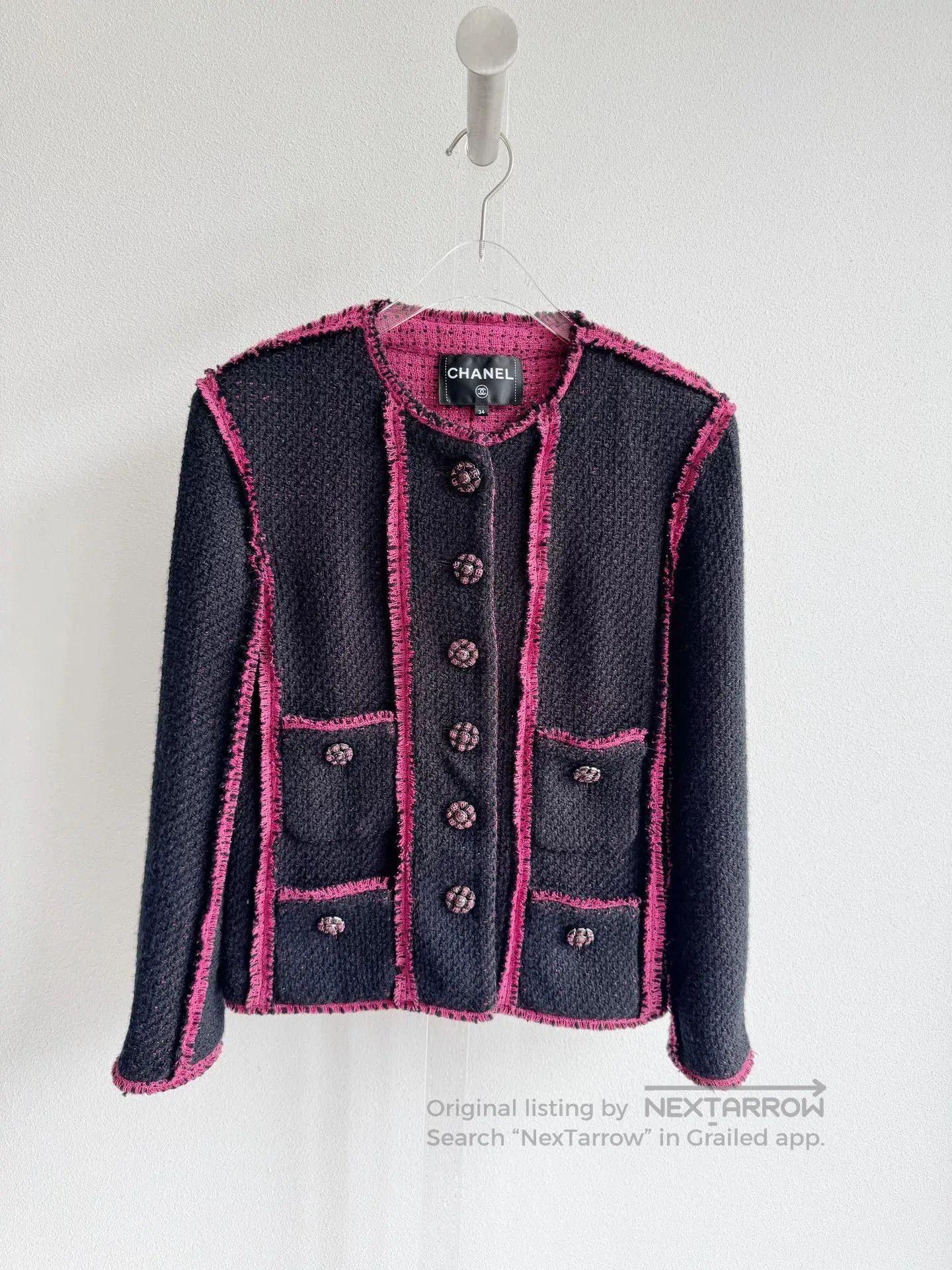 Chanel Chanel 22K Black Pink Four-Pocket Jacket. Size XXS / US 00 / IT 34 - 2 Thumbnail