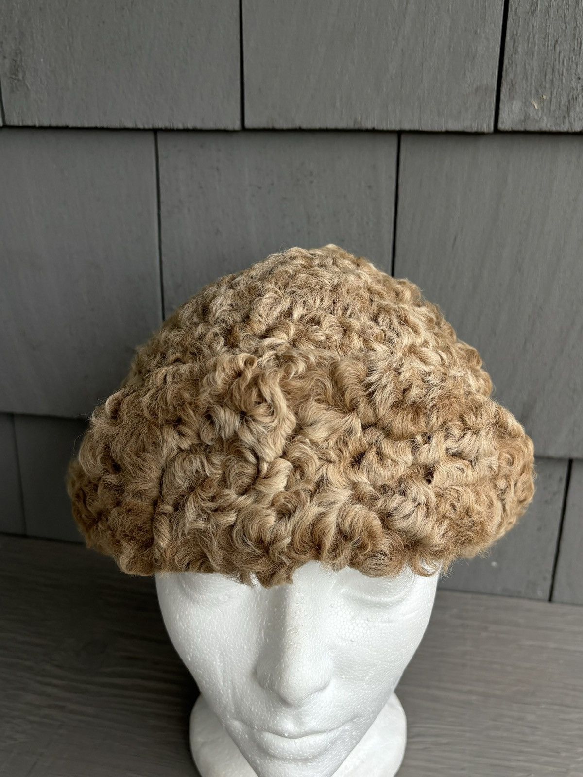Vintage Vintage Fur Hat Astrakhan Cossack Wool Sheep Euro Russia Cap Size ONE SIZE - 10 Thumbnail