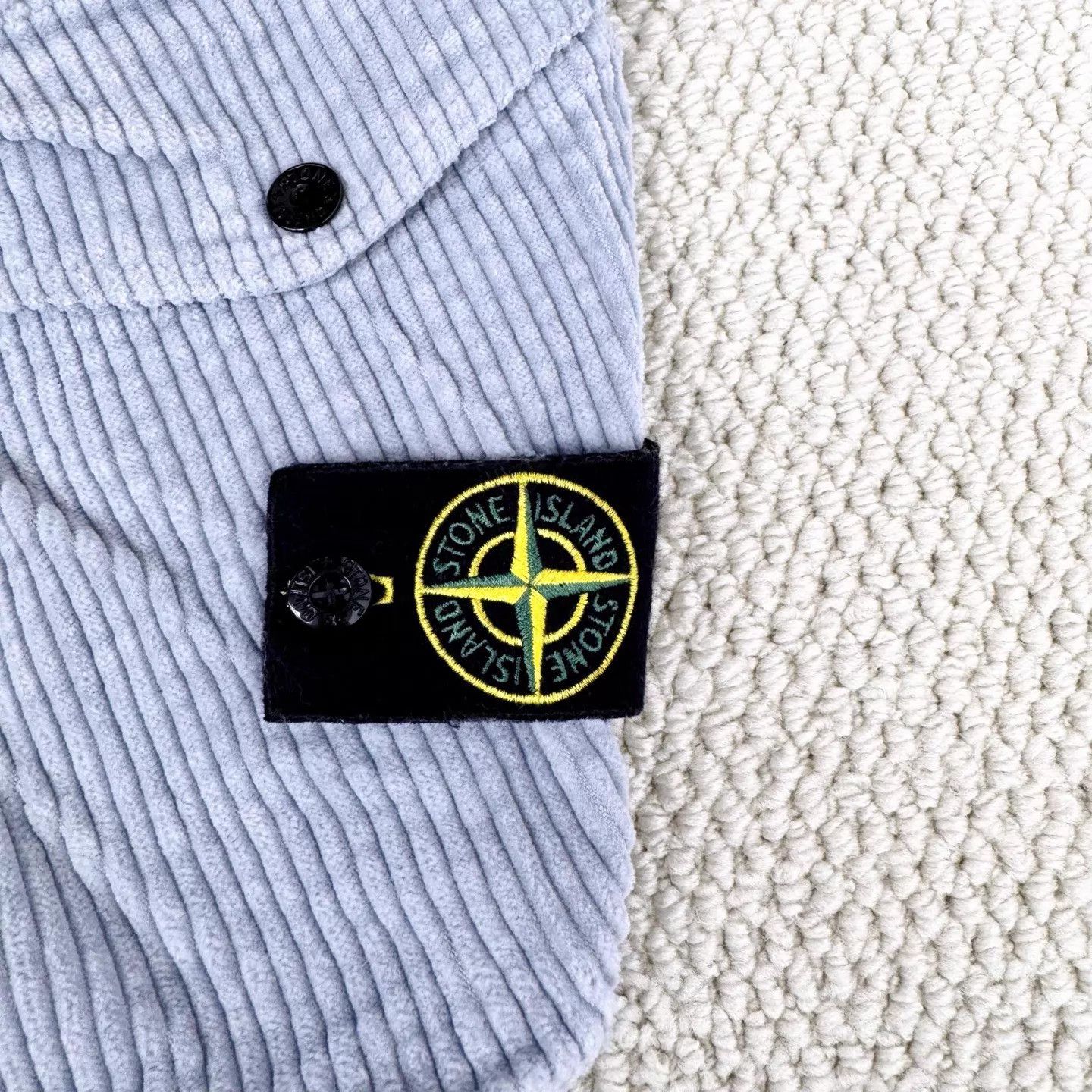 Stone Island Stone Island FW25 Light Blue Corduroy 3D Pockets Logo Size US 31 - 4 Thumbnail