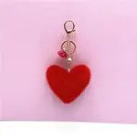Other Soft Faux Fur Keychain Love Heart Plush Key Ring Car Key Size ONE SIZE - 2 Thumbnail