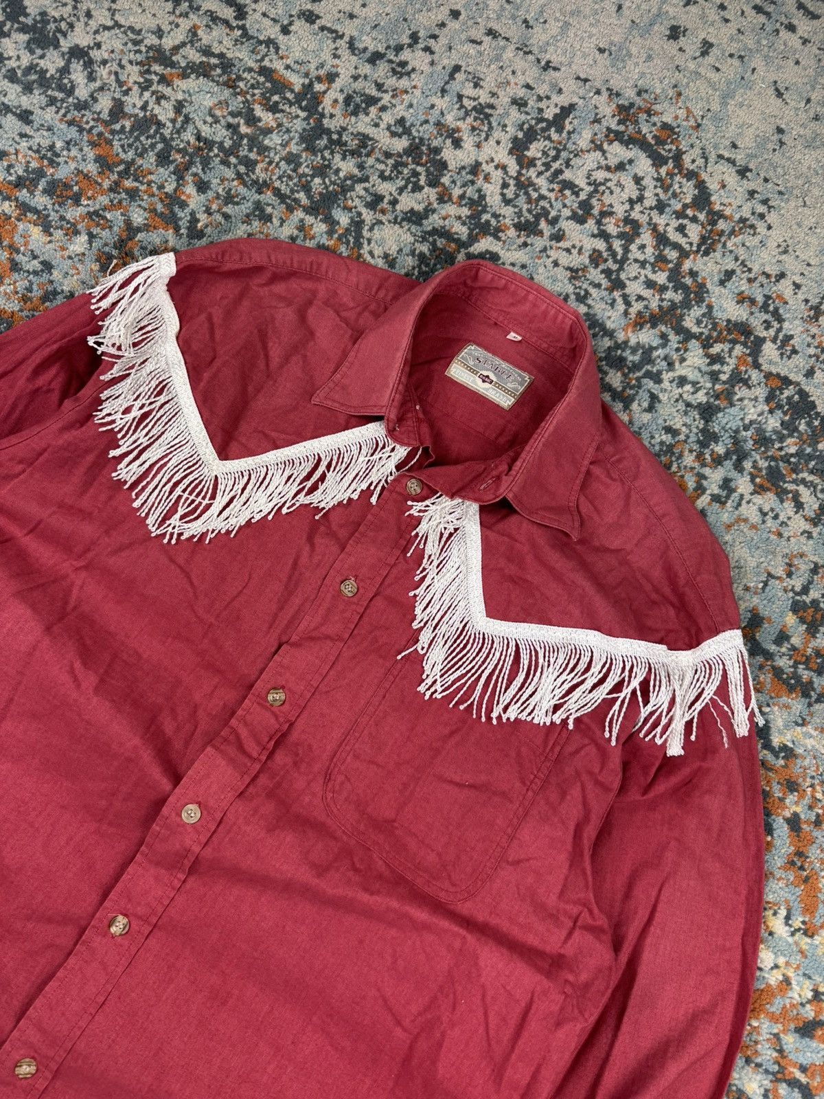 Cowboy Equipment × Japanese Brand × Vintage Vintage 70s Cowboy style shirt with fringes Americana ranch Size US L / EU 52-54 / 3 - 5 Thumbnail