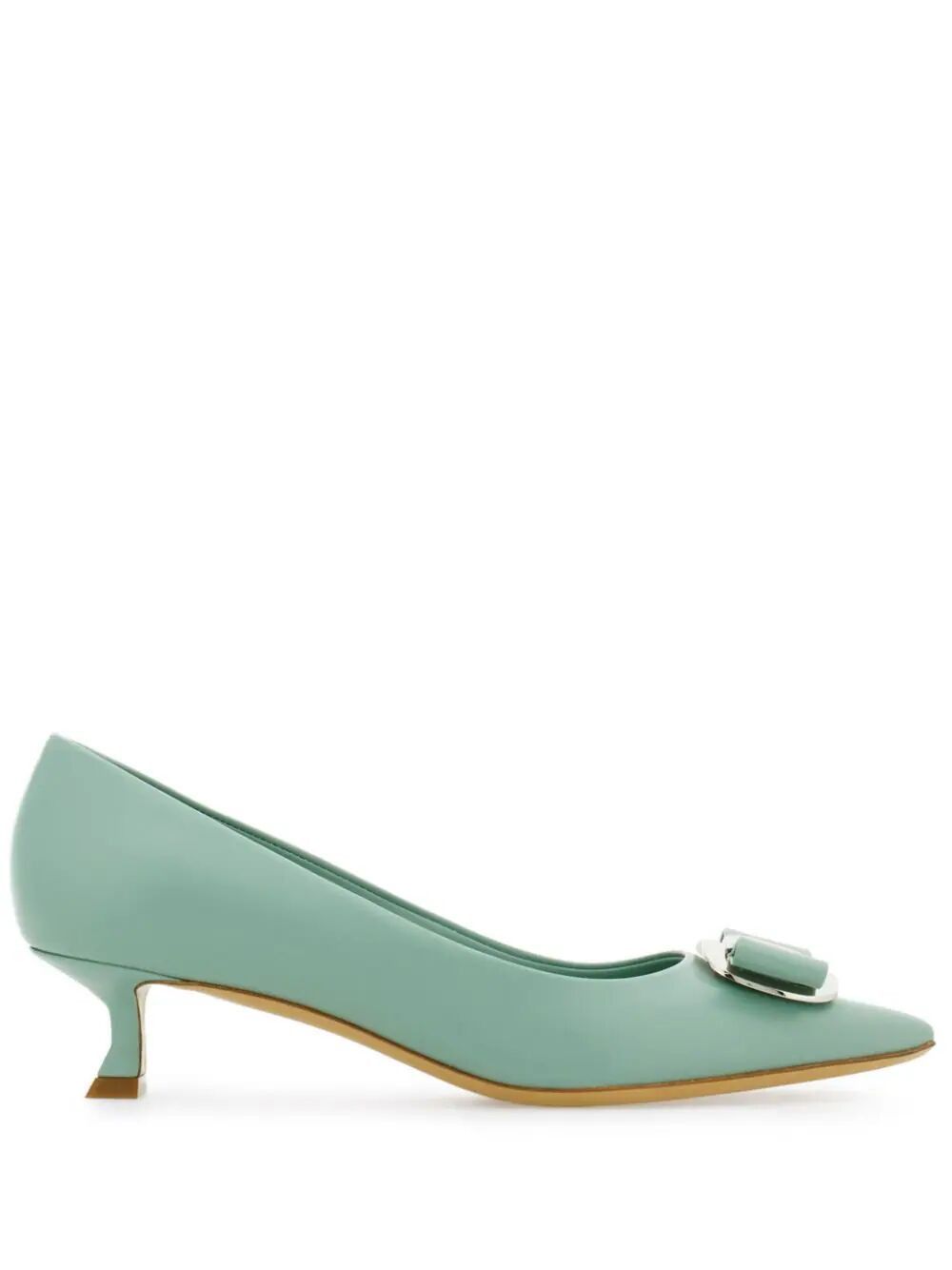 image of Salvatore Ferragamo Ferragamo Zelma Logo Blue Pumps Size 7C, Women's