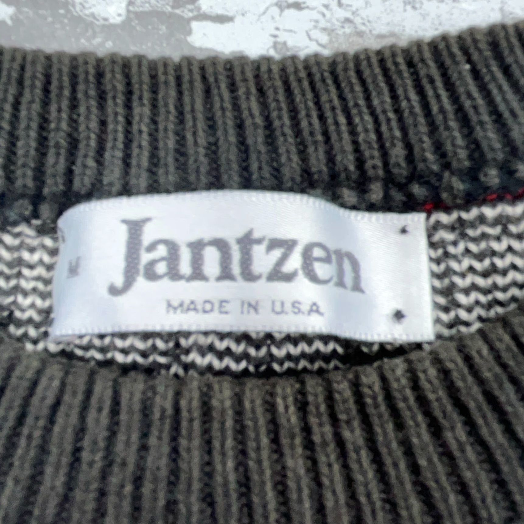 Jantzen VINTAGE Jantzen Sweater Men M Red Gray Heavy Knit Grandpa Nordic Cosby 90s Geometric Knit Style Pullover Crew Neck Wool? Size US M / EU 48-50 / 2 - 6 Thumbnail