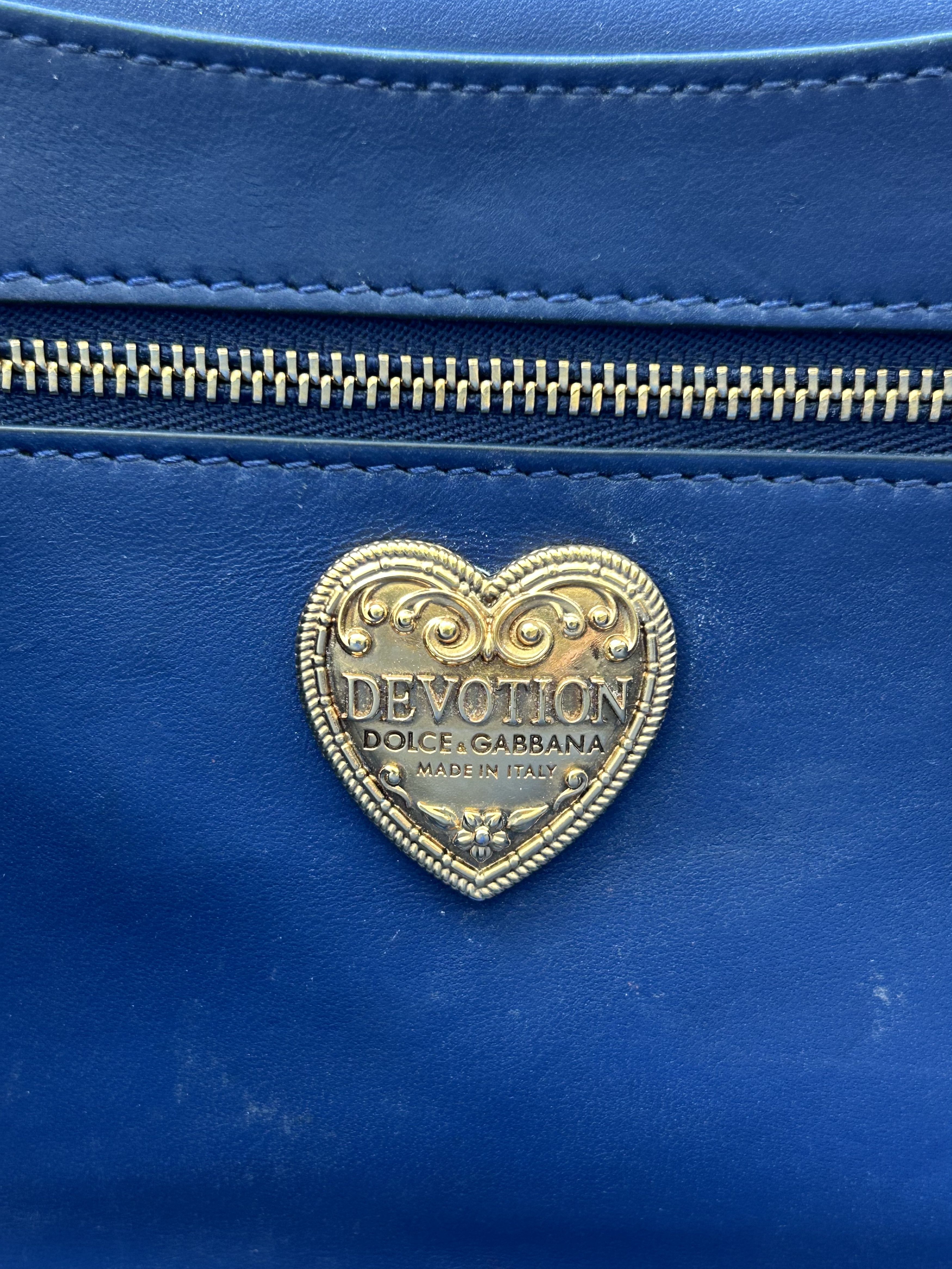 Dolce & Gabbana Dolce & Gabbana Blue Quilted Devotion Bag Size ONE SIZE - 8 Thumbnail
