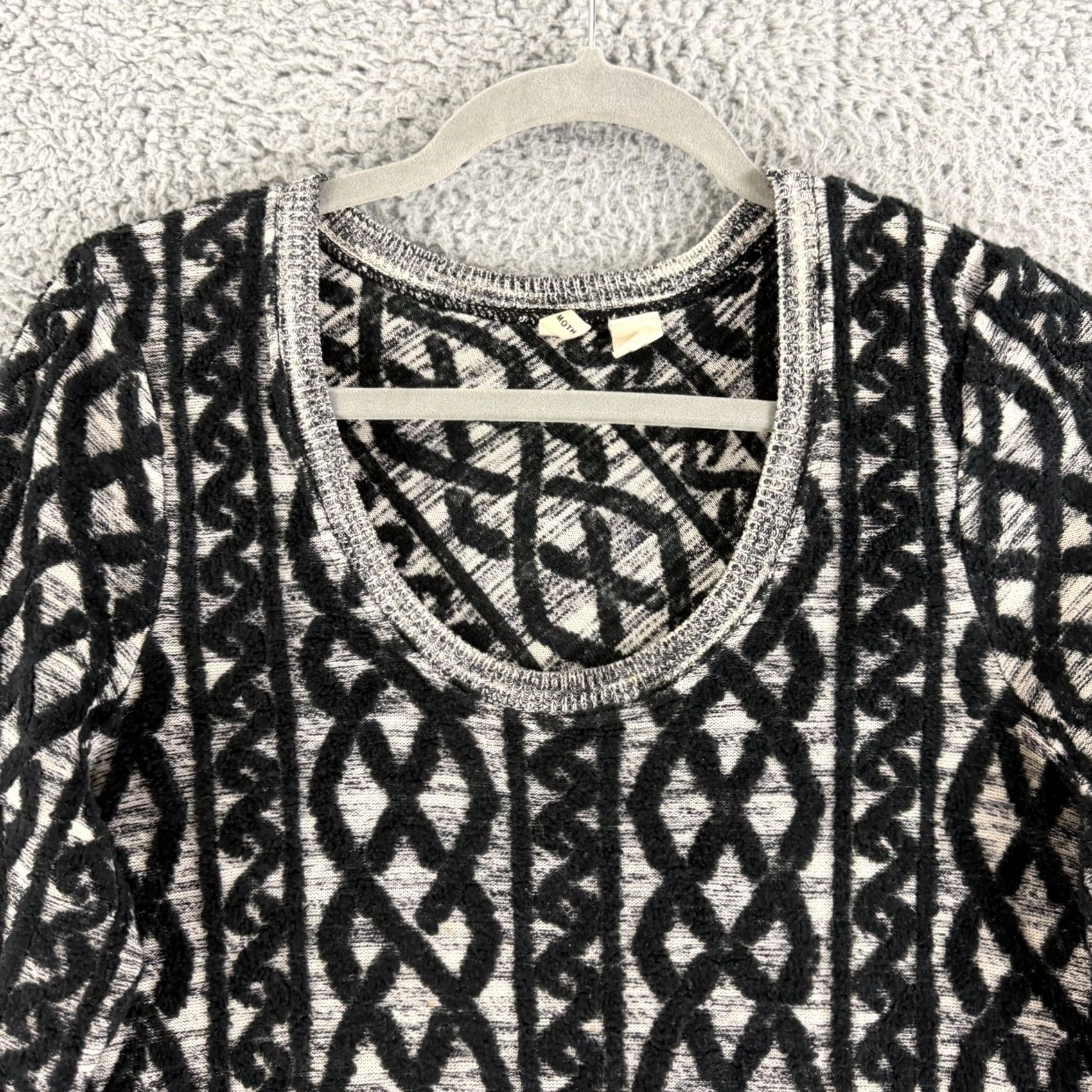 Anthropologie Anthropologie Moth Shaker Stitch Sweater Tunic Dress Womens PM Black Knit Shap e Dress Size M / US 6-8 / IT 42-44 - 3 Thumbnail