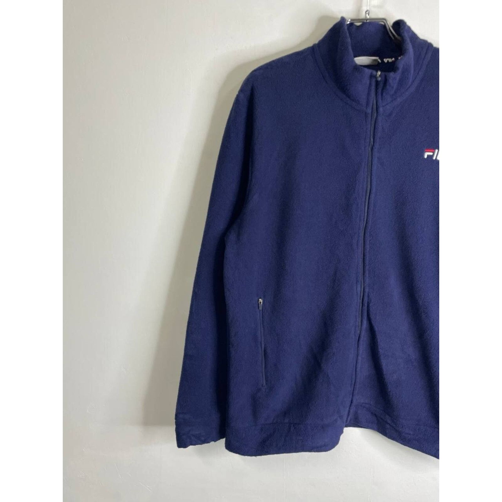 Vintage FILA Navy Blue Full Zip Fleece Jacket Size XL Light Jackets