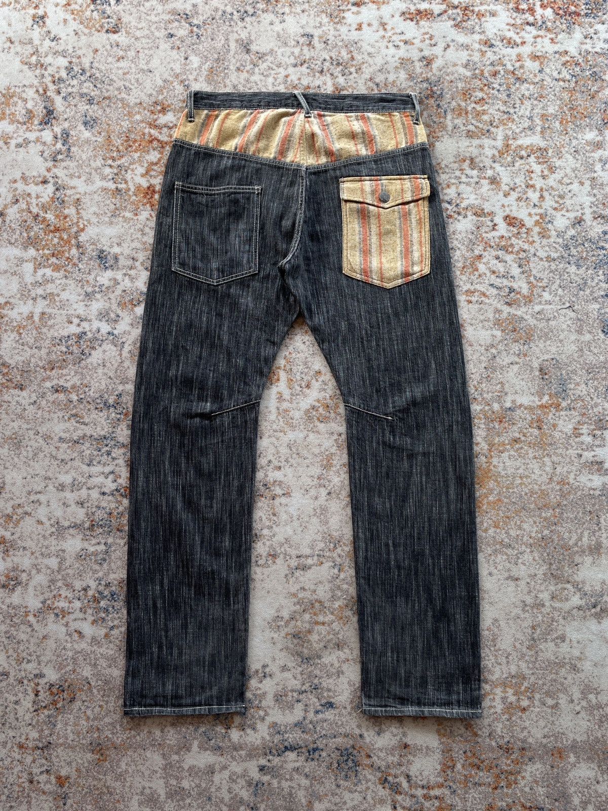 Japanese Brand WILD KHAKIS PATCHWORK JEANS Size US 33 - 3 Thumbnail