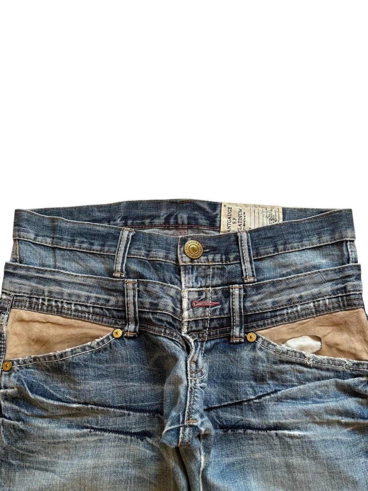 Japanese Brand Vintage Japanese Brand Double Waist Faded Wash Ripped Jeans Size US 33 - 4 Thumbnail