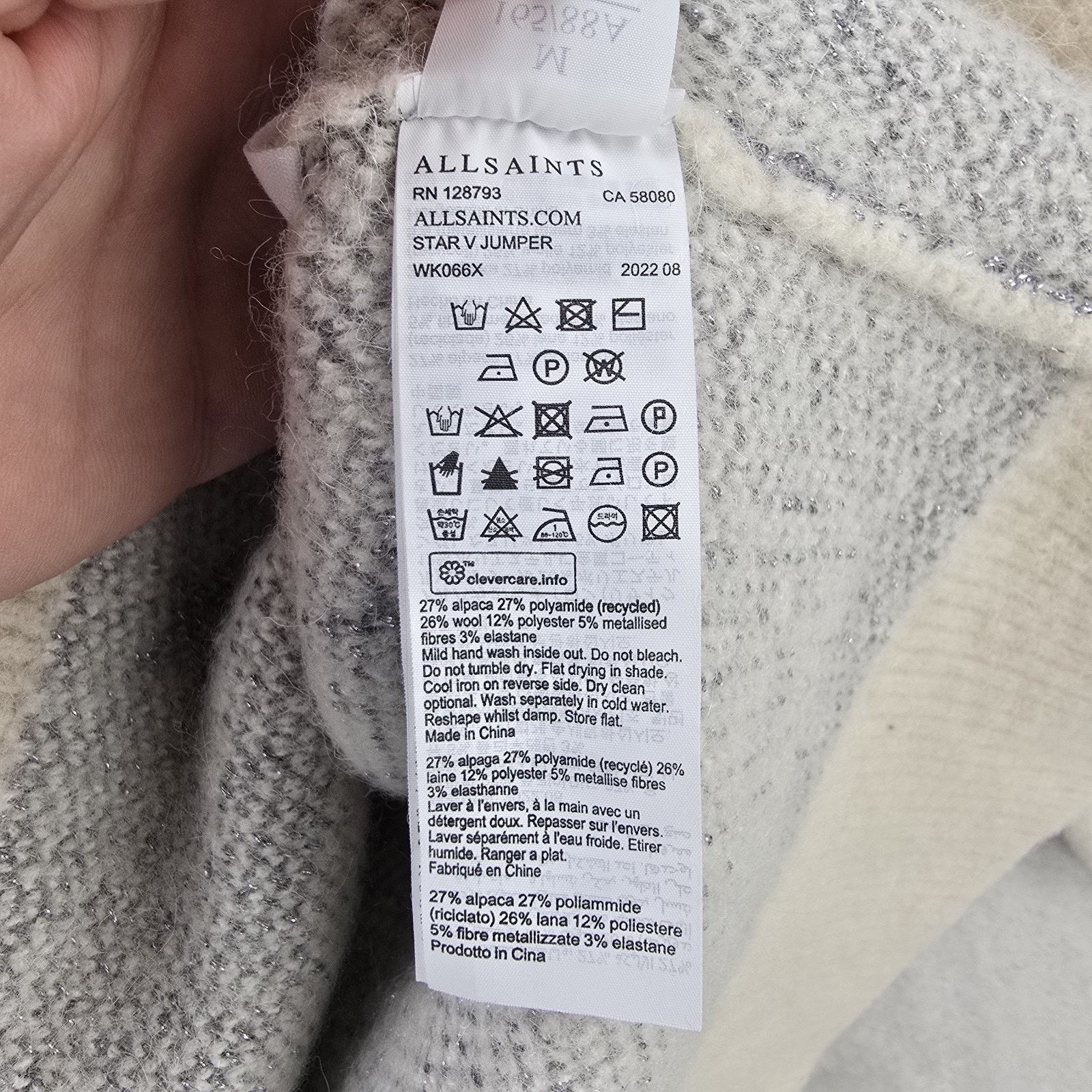 Allsaints All Saints Star Jumper Sweater Womens Medium M Wool Alpaca Size M / US 6-8 / IT 42-44 - 6 Thumbnail