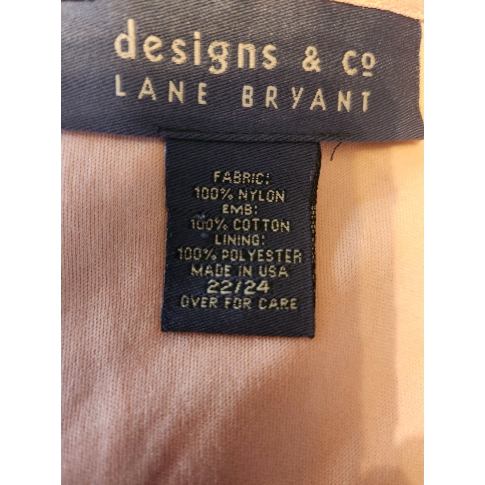 Vintage VINTAGE Designs & Co Lane Bryant Peach Lace Sleeveless Tank Top 22/24 Size 3XL / US 20-22 - 5 Thumbnail