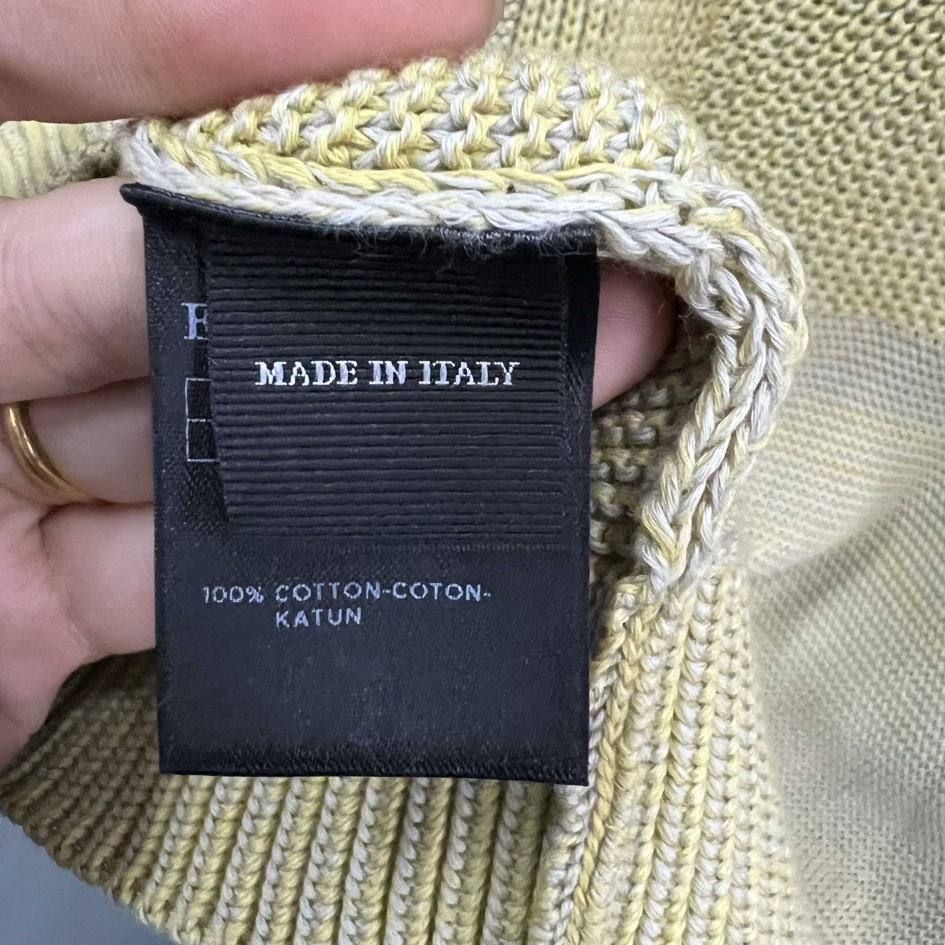 Ermenegildo Zegna Zegna Yellow Paneled Knit Sweater Size US M / EU 48-50 / 2 - 4 Thumbnail