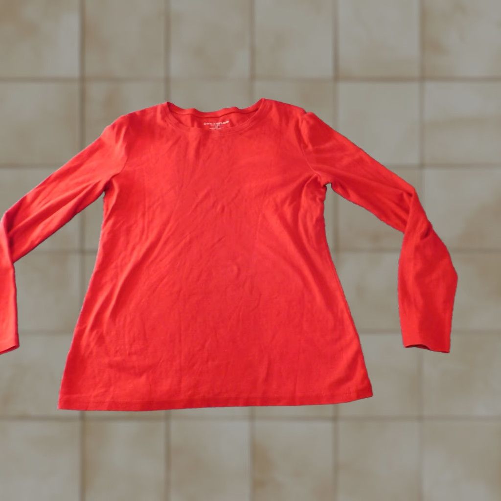 Ann Taylor Ann Taylor Loft Blouse Regular Womens XL Red Floral Round Neck Short Sleeve Pullover Casual Cotton Down Ruffle Size XL / US 12-14 / IT 48-50 - 1 Thumbnail