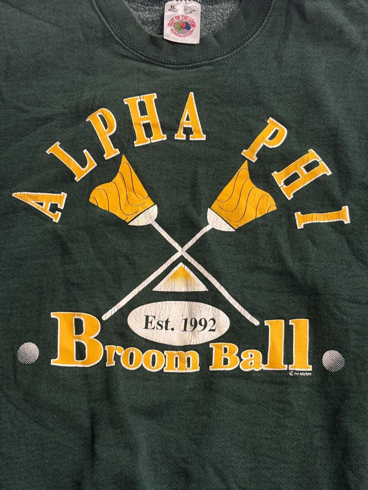 Fruit Of The Loom Vintage Alpha Phi Broom Ball Crewneck Est 1992 - XL Size US XL / EU 56 / 4 - 3 Thumbnail