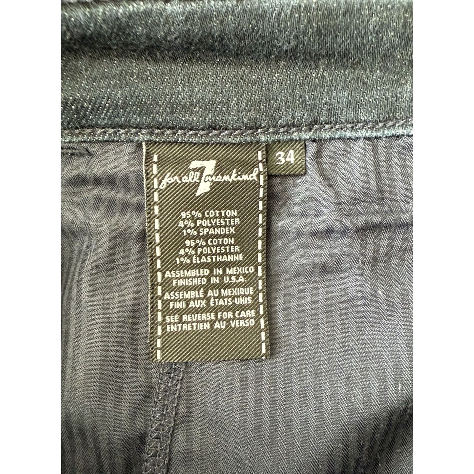 7 For All Mankind 7 For All Mankind Slim Chino Cropped Jeans Womens 38x27 Dark Wash Premium Denim Size 26" / US 2 / IT 38 - 4 Thumbnail