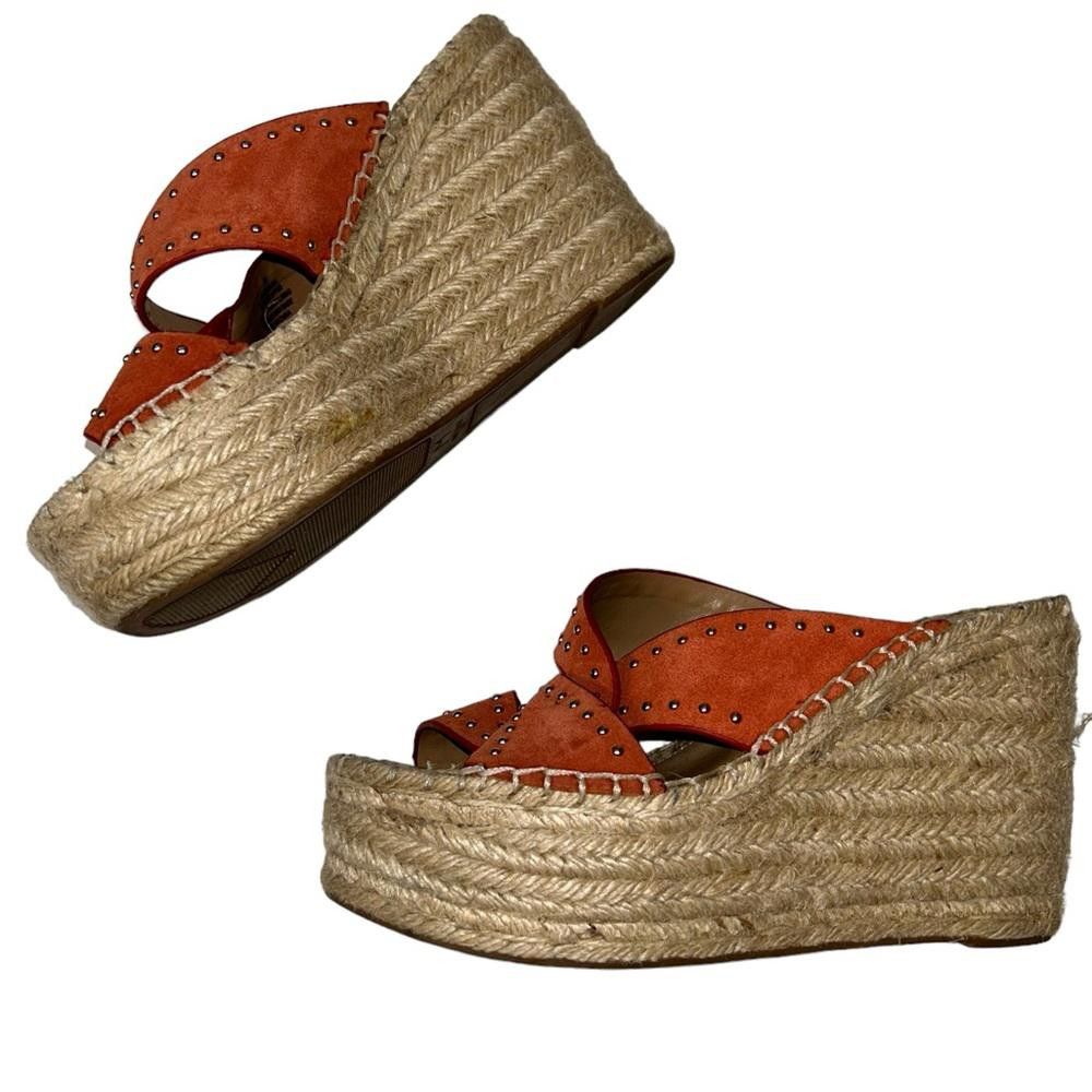 Designer Marc Fisher l Angeline’s Leather Studded Espadrille Wedges 5 Size US 5 / IT 35 - 5 Thumbnail