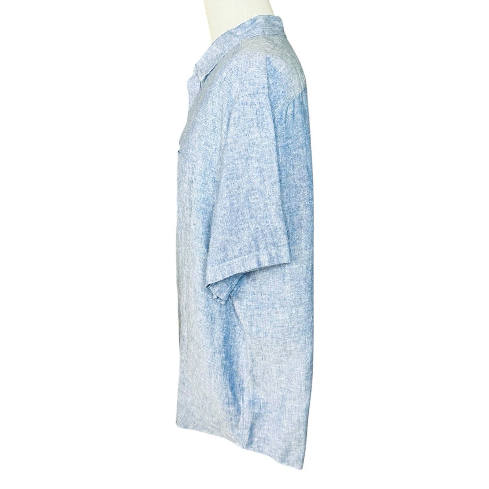 UNTUCKit UNTUCKit Valente Linen Short Sleeve Button Up Shirt Blue Size US XXL / EU 58 / 5 - 3 Thumbnail