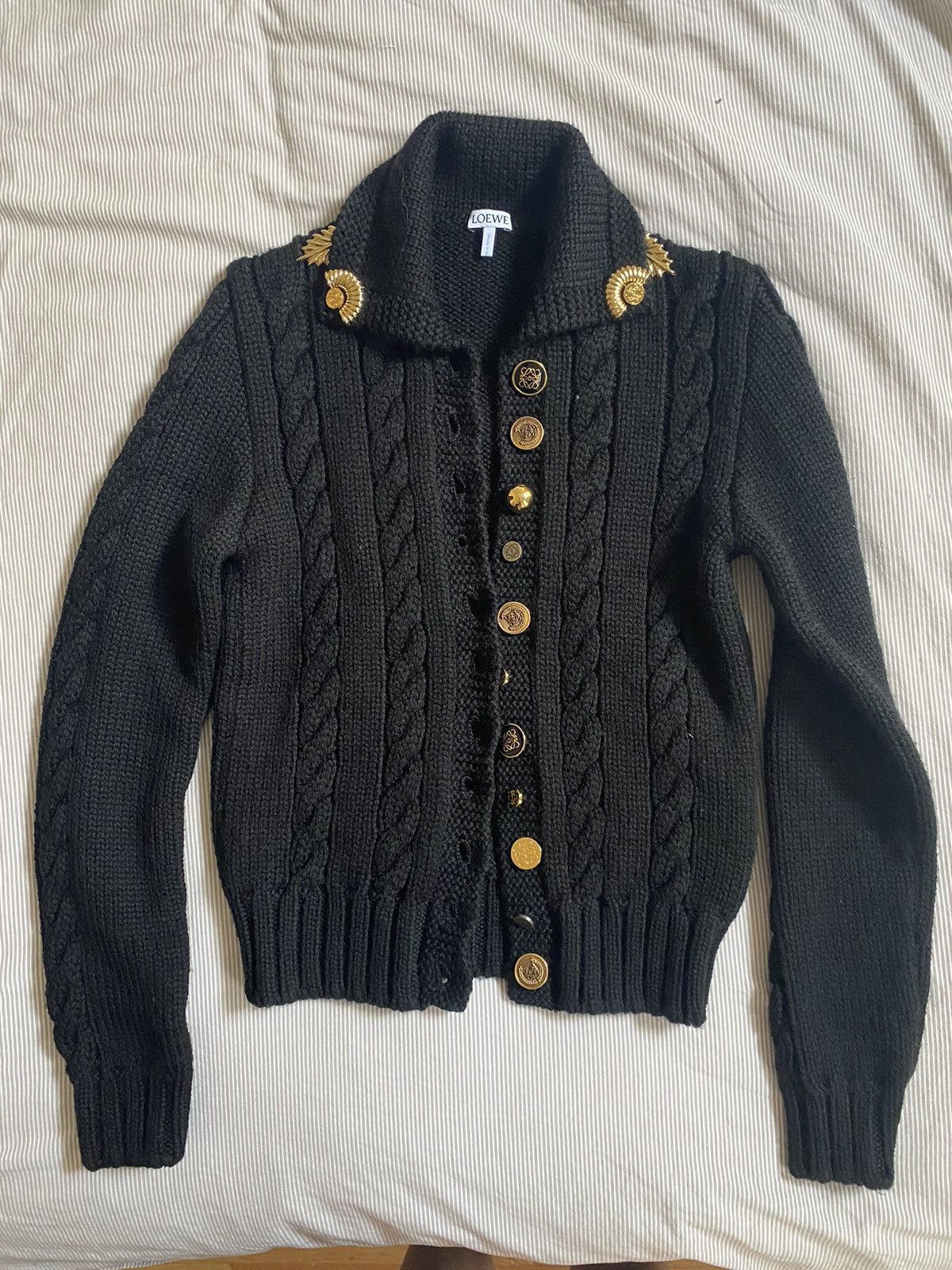 Loewe Loewe Wool Cardigan w/ Metal Embellishments Size S / US 4 / IT 40 - 1 Thumbnail