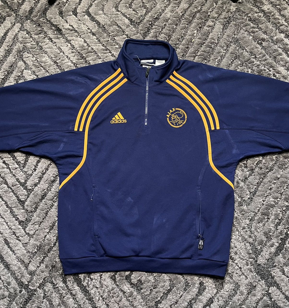 Adidas Vintage Navy Sweatshirt ZIP Up Soccer Ajax Amsterdam Adidas Size US L / EU 52-54 / 3 - 2 Thumbnail