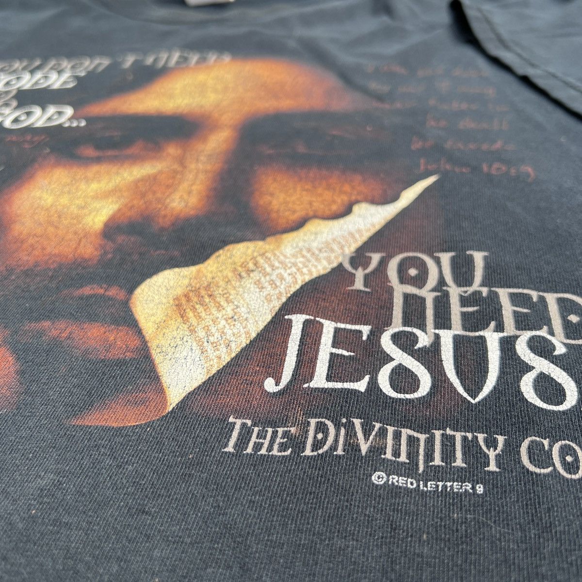 Vintage Vintage Y2K THE DIVINITY CODE Jesus God Holy Bible Faded 2XL Size US XXL / EU 58 / 5 - 6 Thumbnail