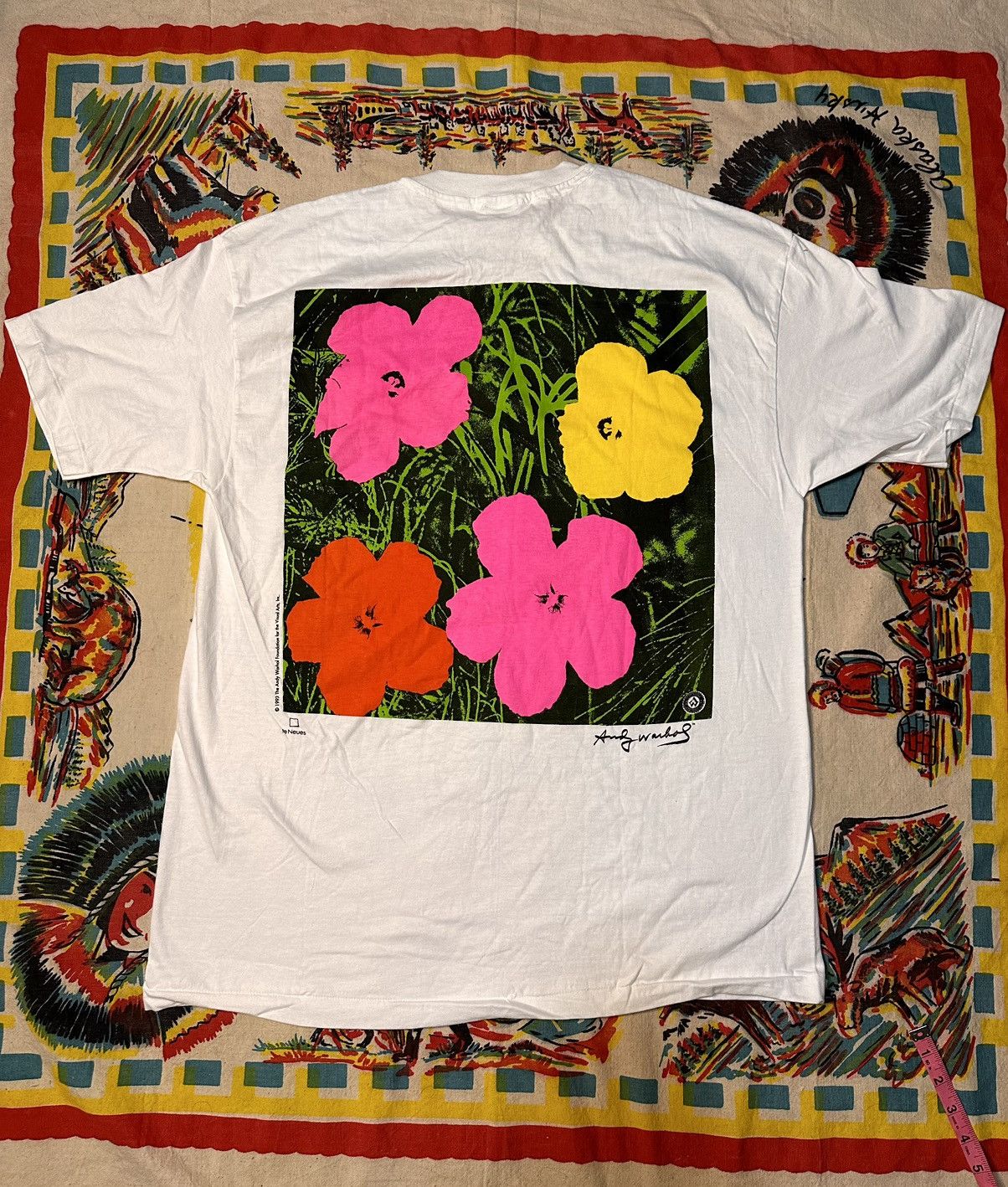Andy Warhol × Vintage Vintage 90s Andy Warhol Flowers Pop Art T Shirt Size US XL / EU 56 / 4 - 3 Thumbnail