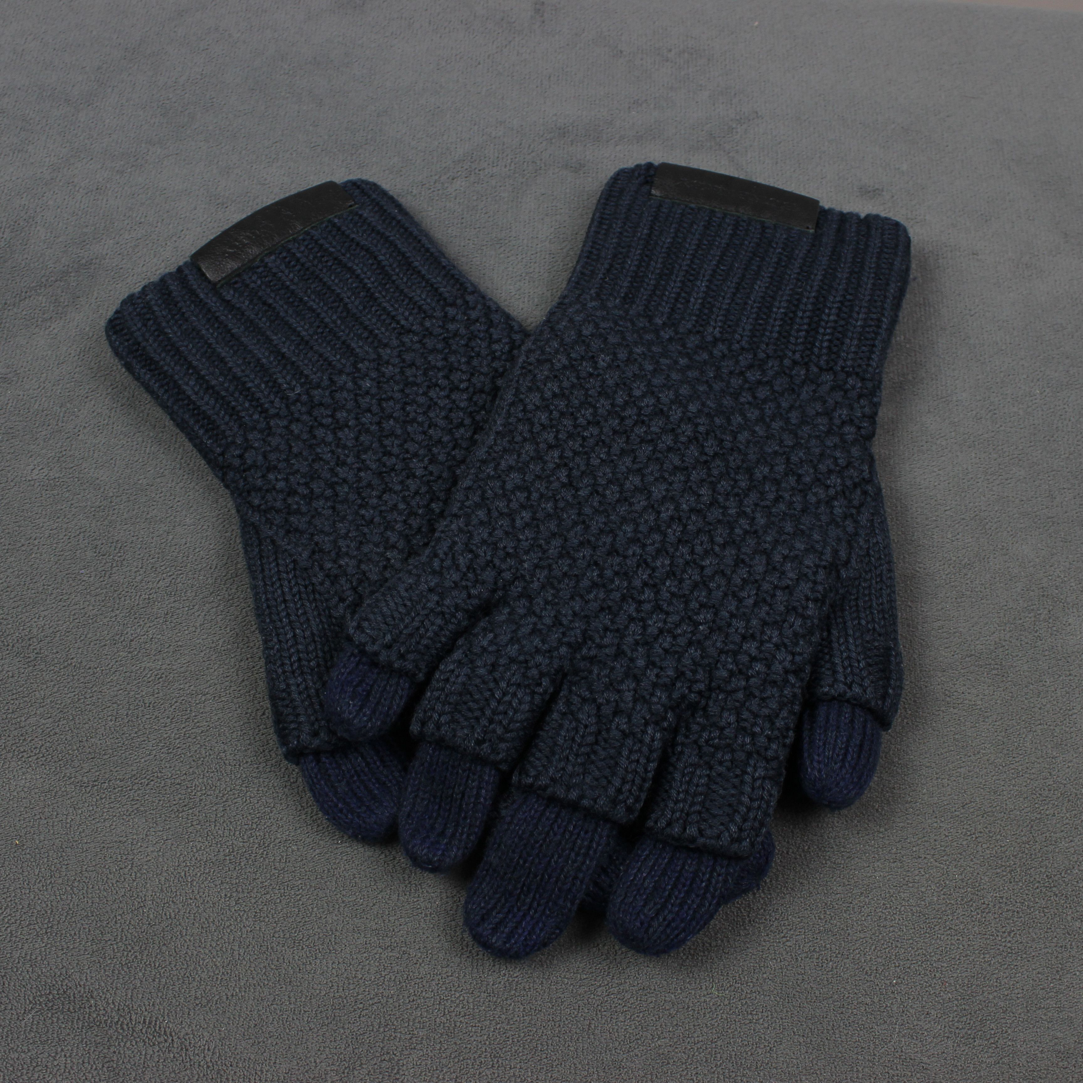 Burberry Burberry gloves cashmere wool pure blue Size ONE SIZE - 1 Thumbnail
