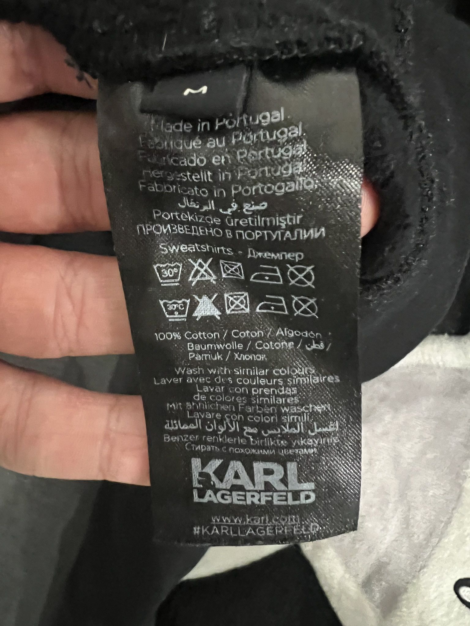 Karl Lagerfeld Ikonik Embroidered Logo V-Neck Sweatshirt Size US M / EU 48-50 / 2 - 4 Thumbnail
