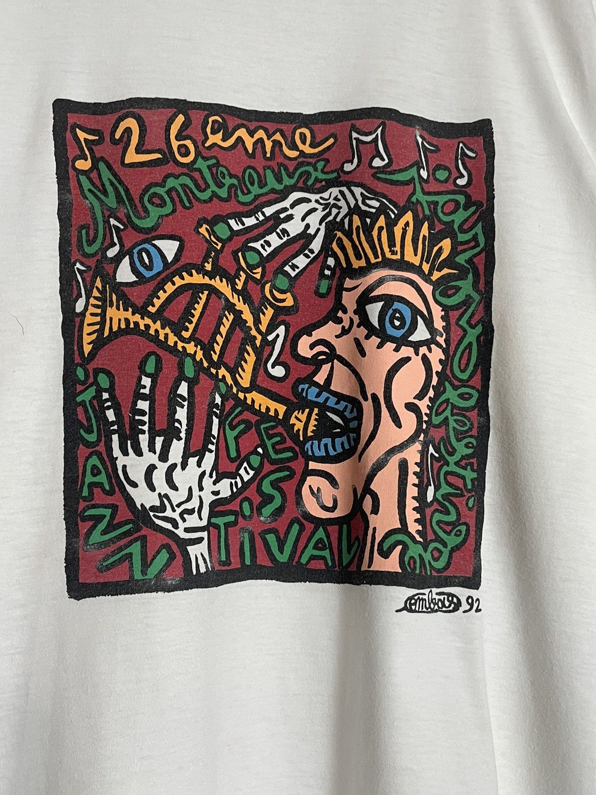 Vintage Vintage 1992 Robert Combas Jazz Festival T-shirt Rare Size US XL / EU 56 / 4 - 5 Thumbnail