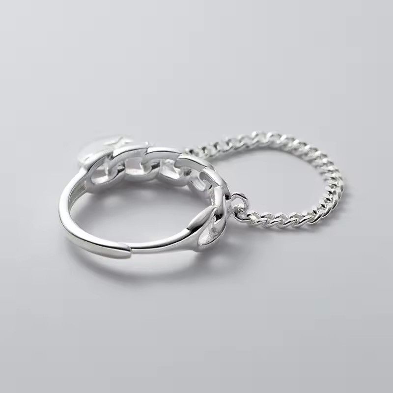 Jewelry Hollow Geometric Chain Ring Size ONE SIZE - 2 Thumbnail