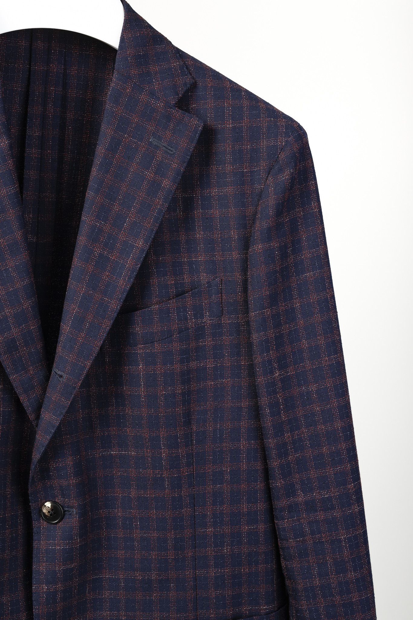 Boglioli Boglioli Navy Red Check Single-Breasted 3-Button Blazer Size 38R - 4 Thumbnail