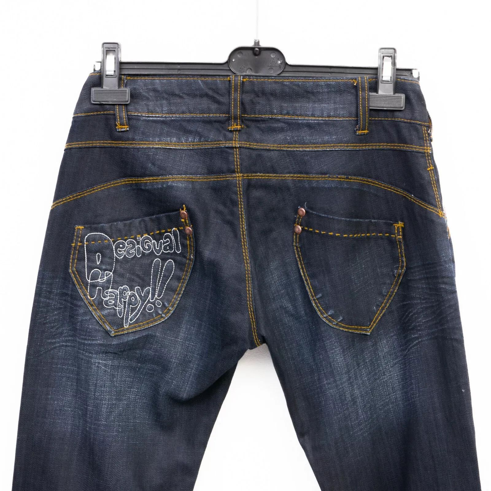 Desigual Women Size 38 Jeans Low Waist Regular Fit Straight Trousers Size 38" / US 16 / IT 52 - 3 Thumbnail