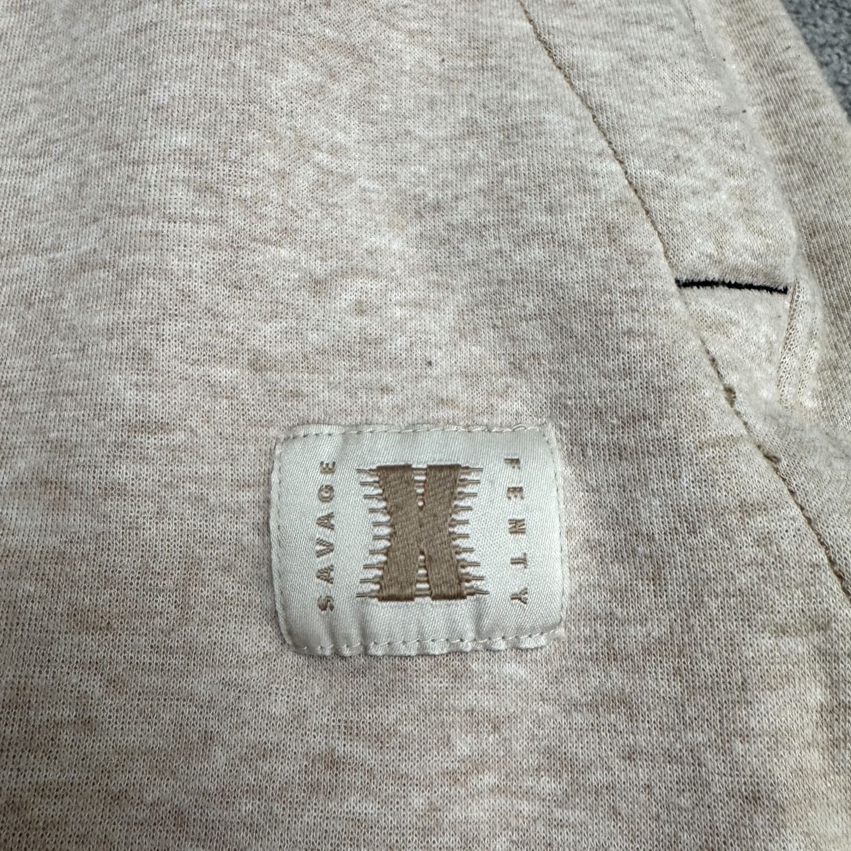 Vintage Savage x Fenty Sweatpants Womens Plus 2X Heather Oatmeal Beige Wide Leg Cropped Size 40" / US 18 - 3 Thumbnail