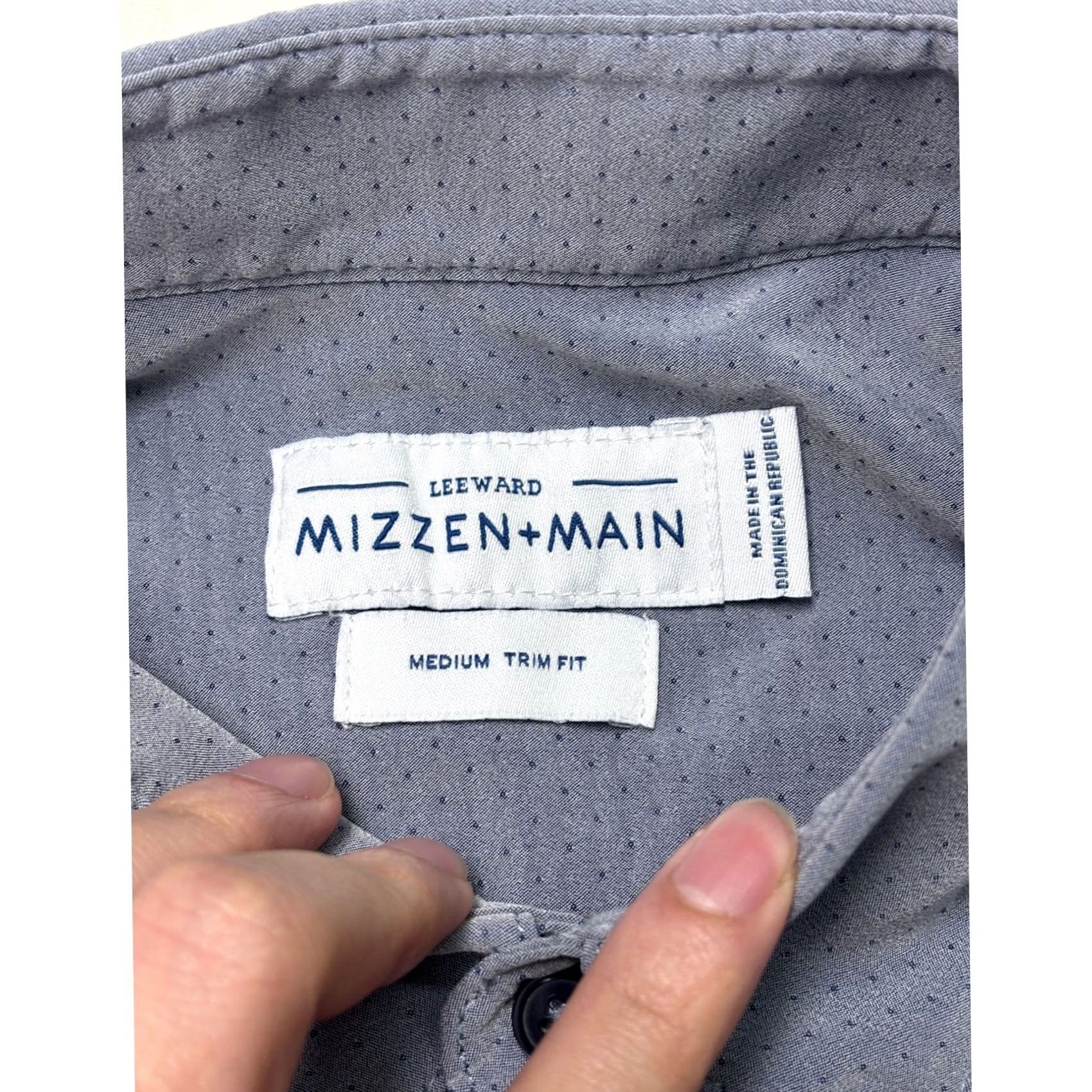 Mizzen+Main Mizzen + Main Leeward Short Sleeve Button Down Shirt Mens Blue Micro Dot Trim Fit M Size US M / EU 48-50 / 2 - 4 Thumbnail