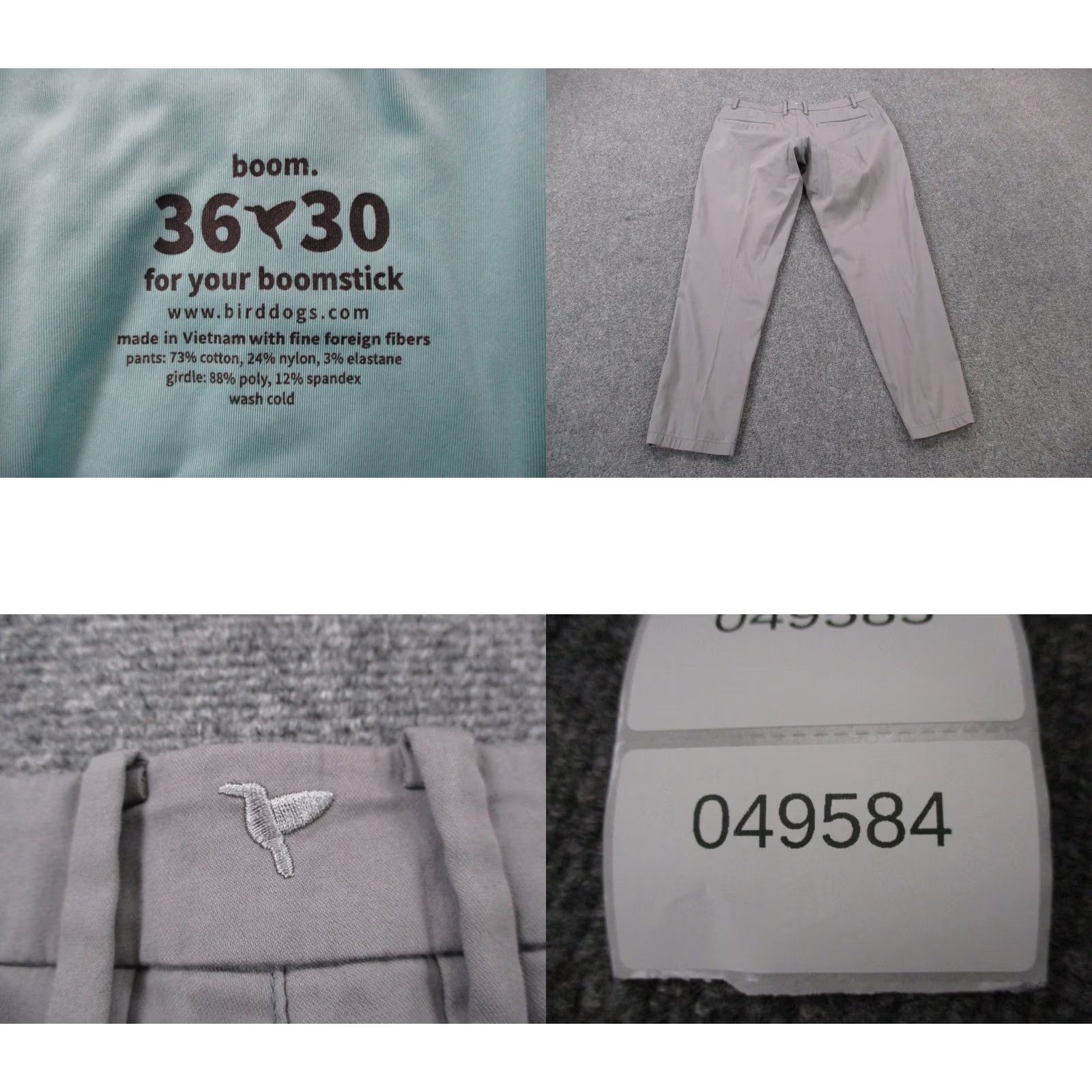 Vintage Bird Dog Pants Mens 36 X 30 Gray Chino Business Regular Straight Stretch Comfortable Pockets Work Outdoor сл Size US 36 / EU 52 - 8 Thumbnail