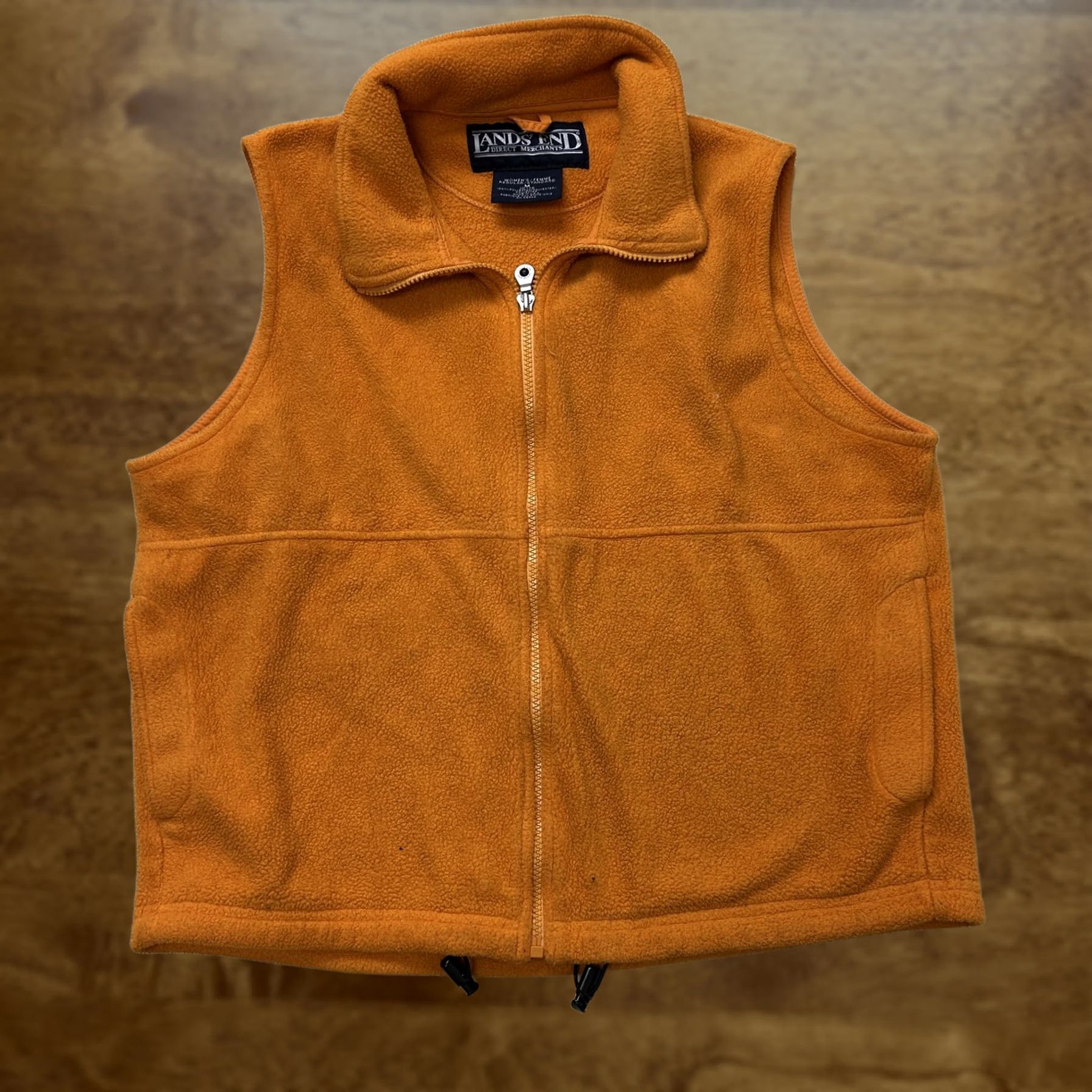 Lands' End Lands' End Vest Womens Medium Orange Fleece Full Zip Collared Pockets USA Size M / US 6-8 / IT 42-44 - 1 Thumbnail