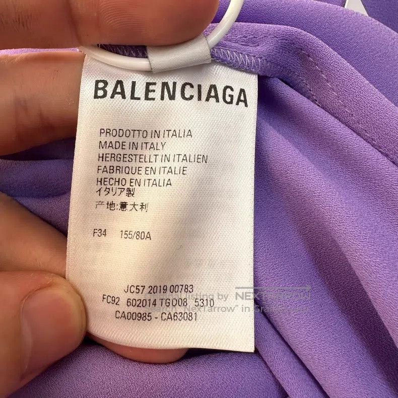 Balenciaga Balenciaga Purple Ribbon Back Logo Shirt Size XXS / US 00 / IT 34 - 4 Thumbnail