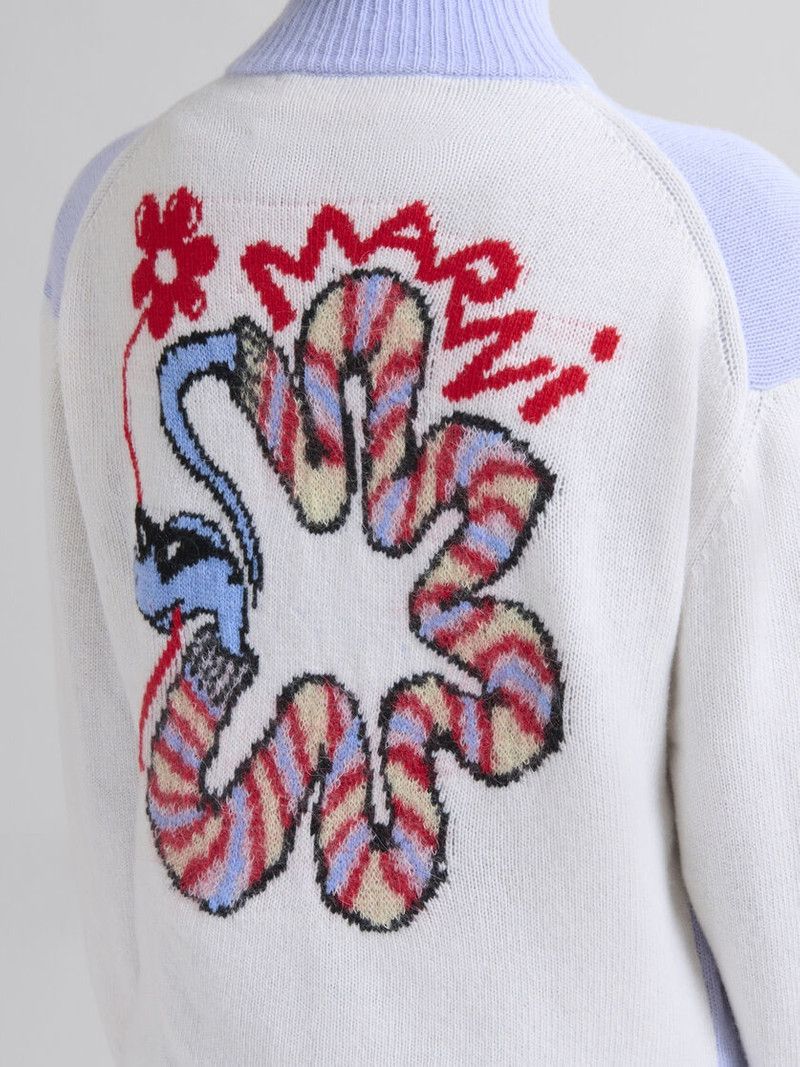 Marni o1f1d3z0326 Wool Zip Cardigan in Multicolor Size M / US 6-8 / IT 42-44 - 4 Thumbnail