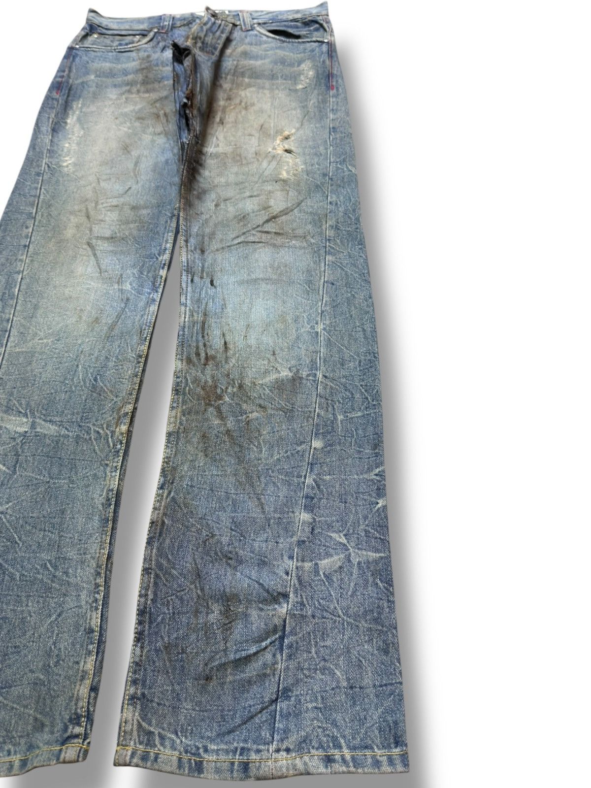 Hysteric Glamour Vintage Jungle Storm Mudwash Ripped Distressed Denim Size US 33 - 4 Thumbnail