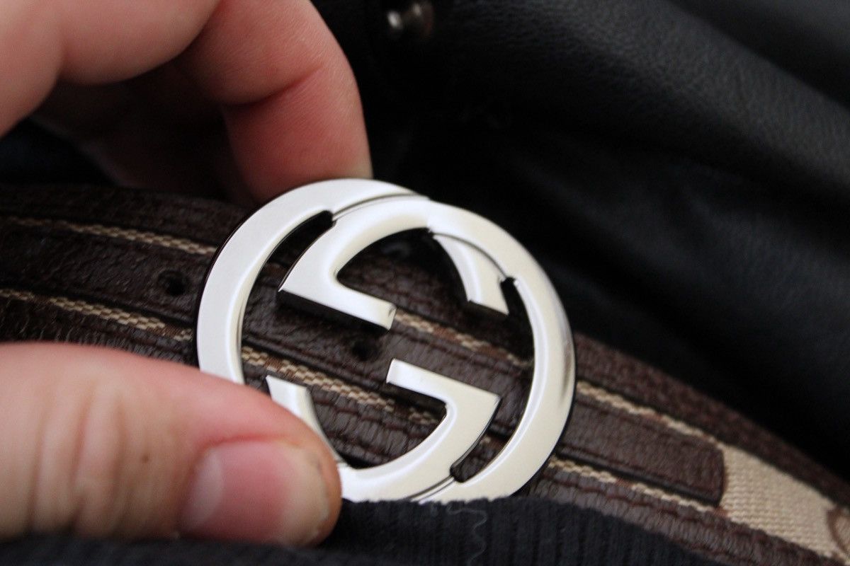 GUCCI by Tom Ford GG Monogram Leather Buckle Belt demna logo