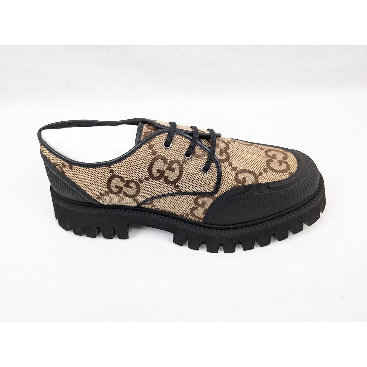 Gucci o1rshd1 Macro GG Canvas Soft Shoes in Camel Ebony/Nero Size US 12.5 / EU 45-46 - 3 Thumbnail