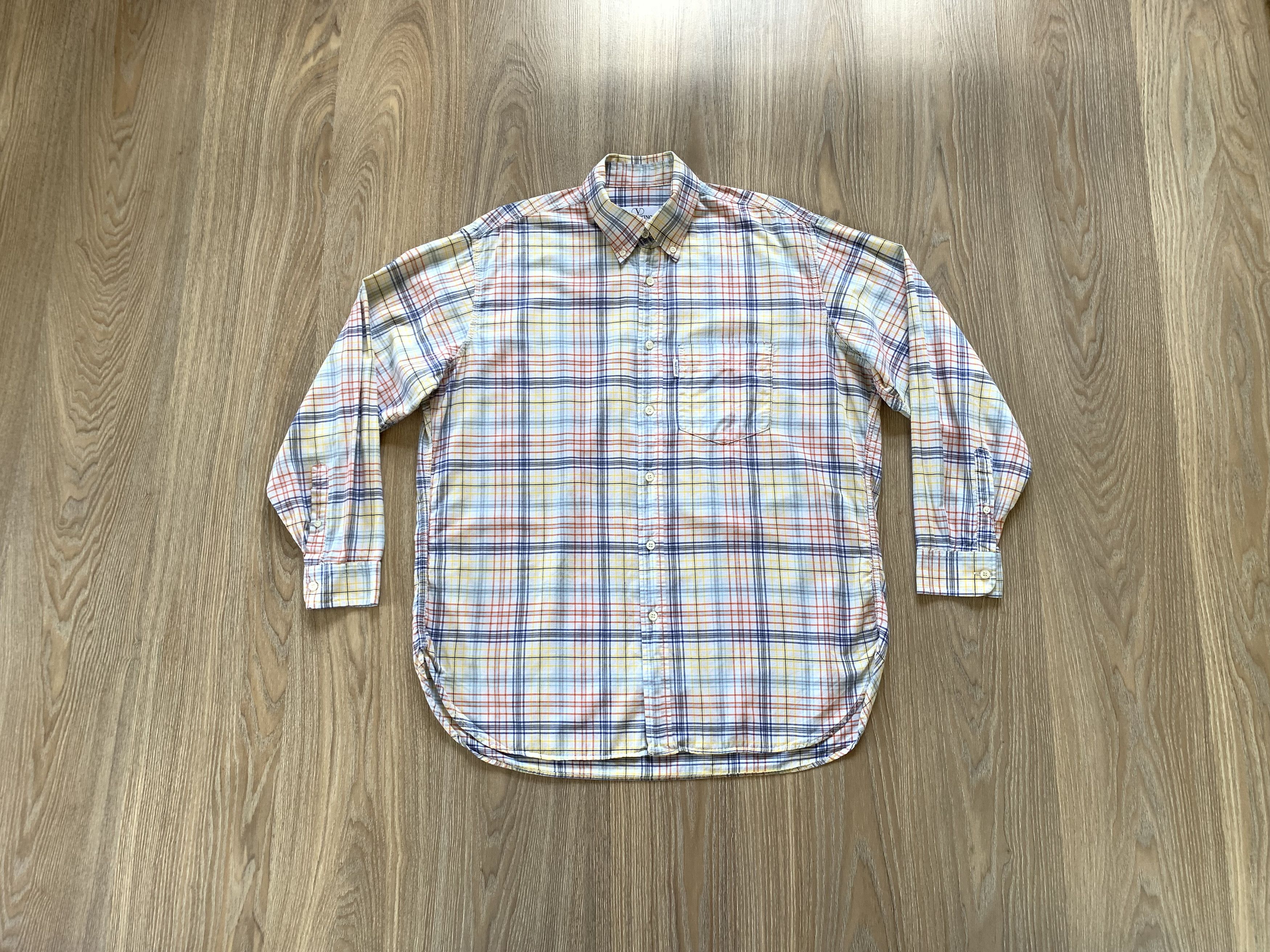 Valentino × Vintage Valentino Vintage Short Sleeve Plaid Cotton Shirt Size US L / EU 52-54 / 3 - 1 Thumbnail