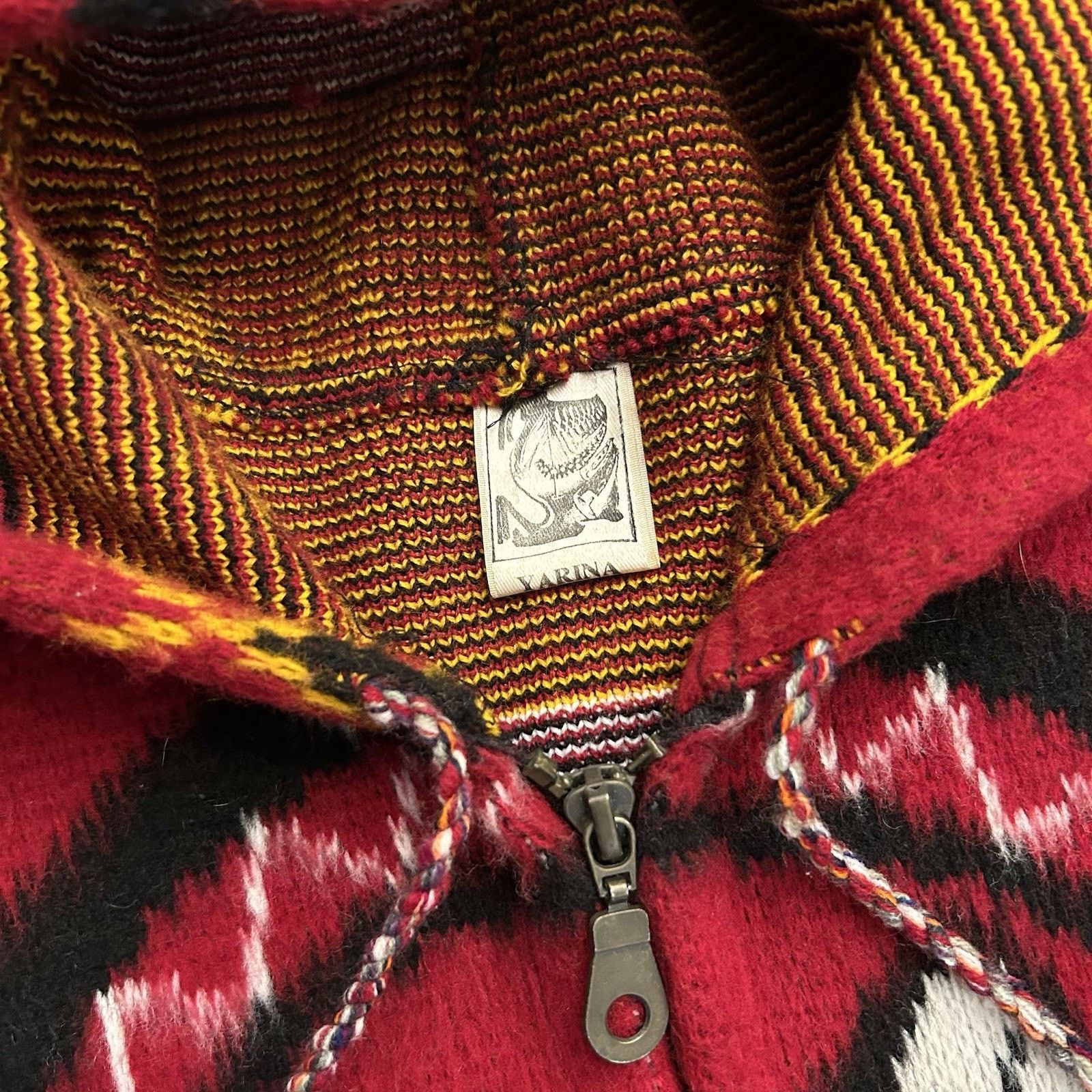Vintage Yarina Wool Knit Wolf Dog Dreamcatcher Zip Hoodie Jacket Size US L / EU 52-54 / 3 - 3 Thumbnail