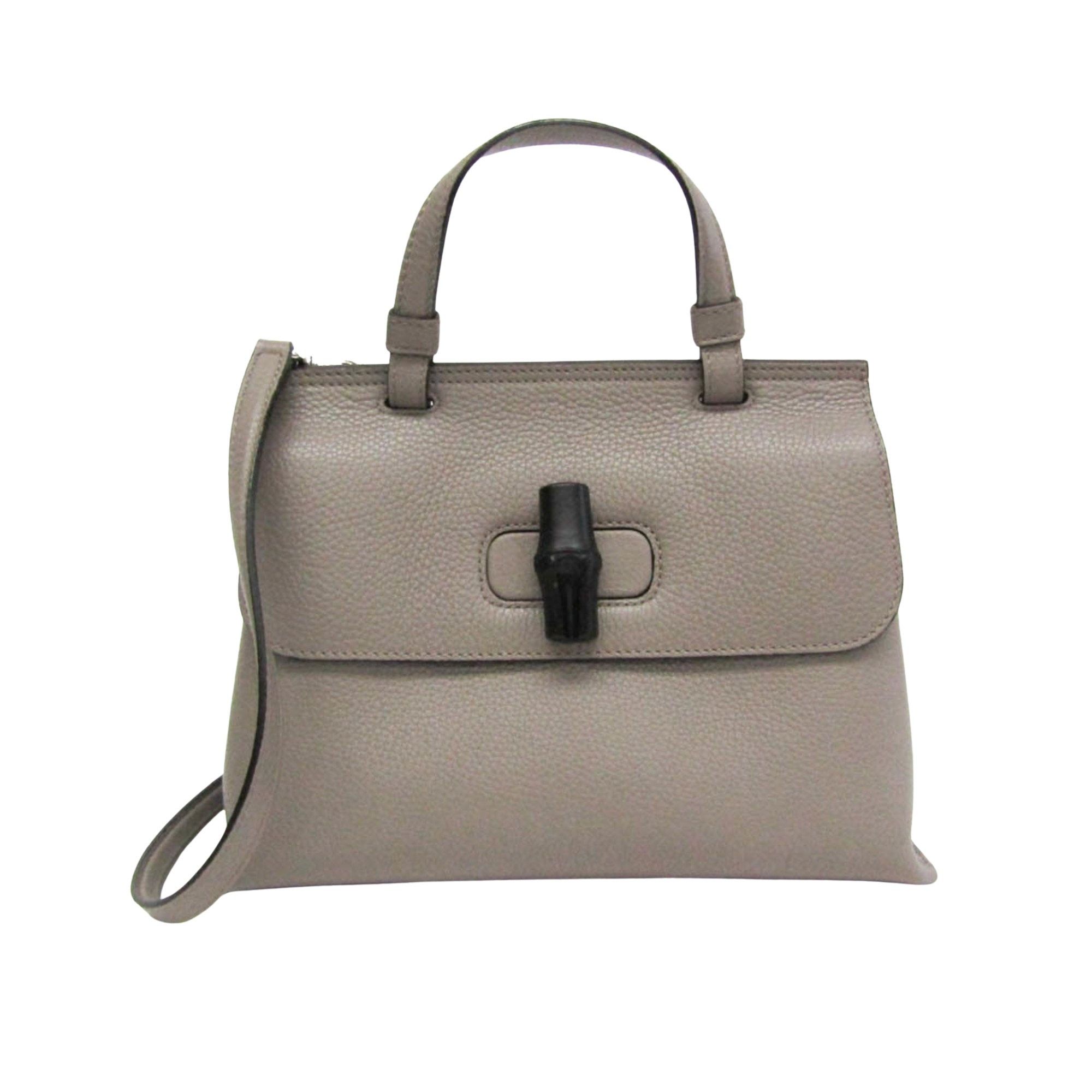 Gucci Bamboo Daily Grey Calfskin Handbag (Pre-Owned) Size ONE SIZE - 1 Thumbnail