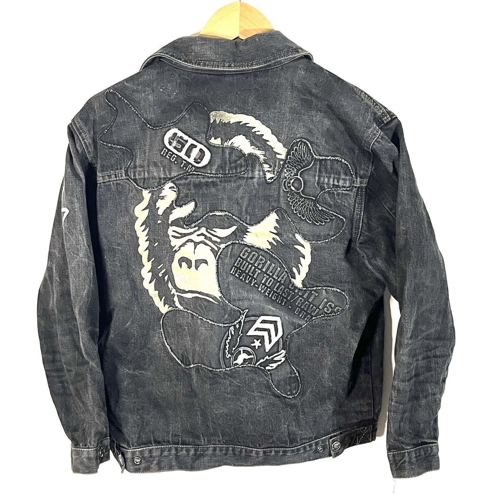 image of VTG 2000’S G Unit 50 Cent Denim Jacket S/m Black, Men's (Size Medium)