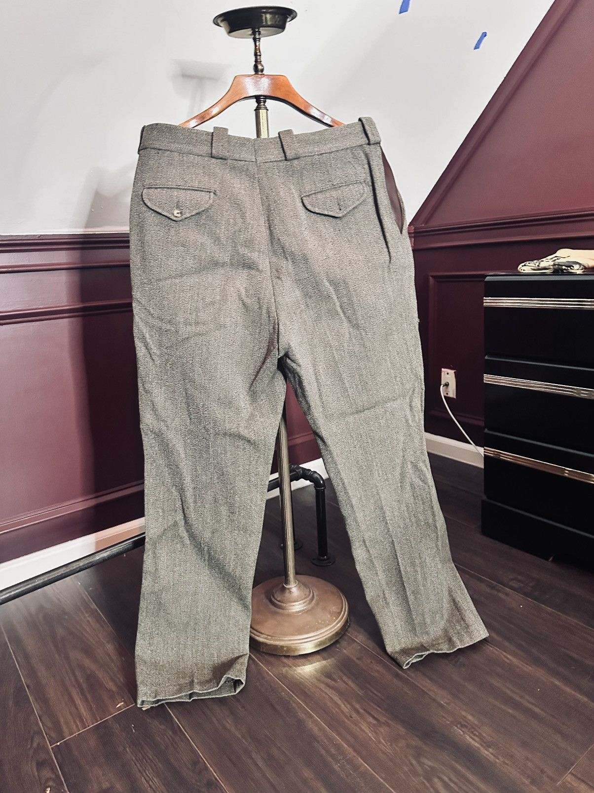 Willis & Geiger HEAVY wool LEATHER pocket MiUSA flap pocket pants Size US 35 - 8 Thumbnail