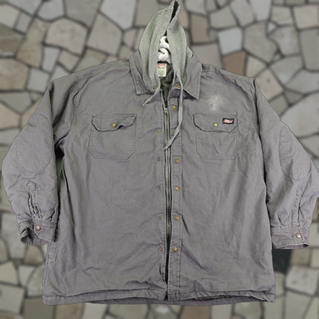 Dickies Dickies Jacket Mens 3XL Gray Quilt Lined Canvas Hooded Chore Field Barn Coat Size US XXL / EU 58 / 5 - 1 Thumbnail