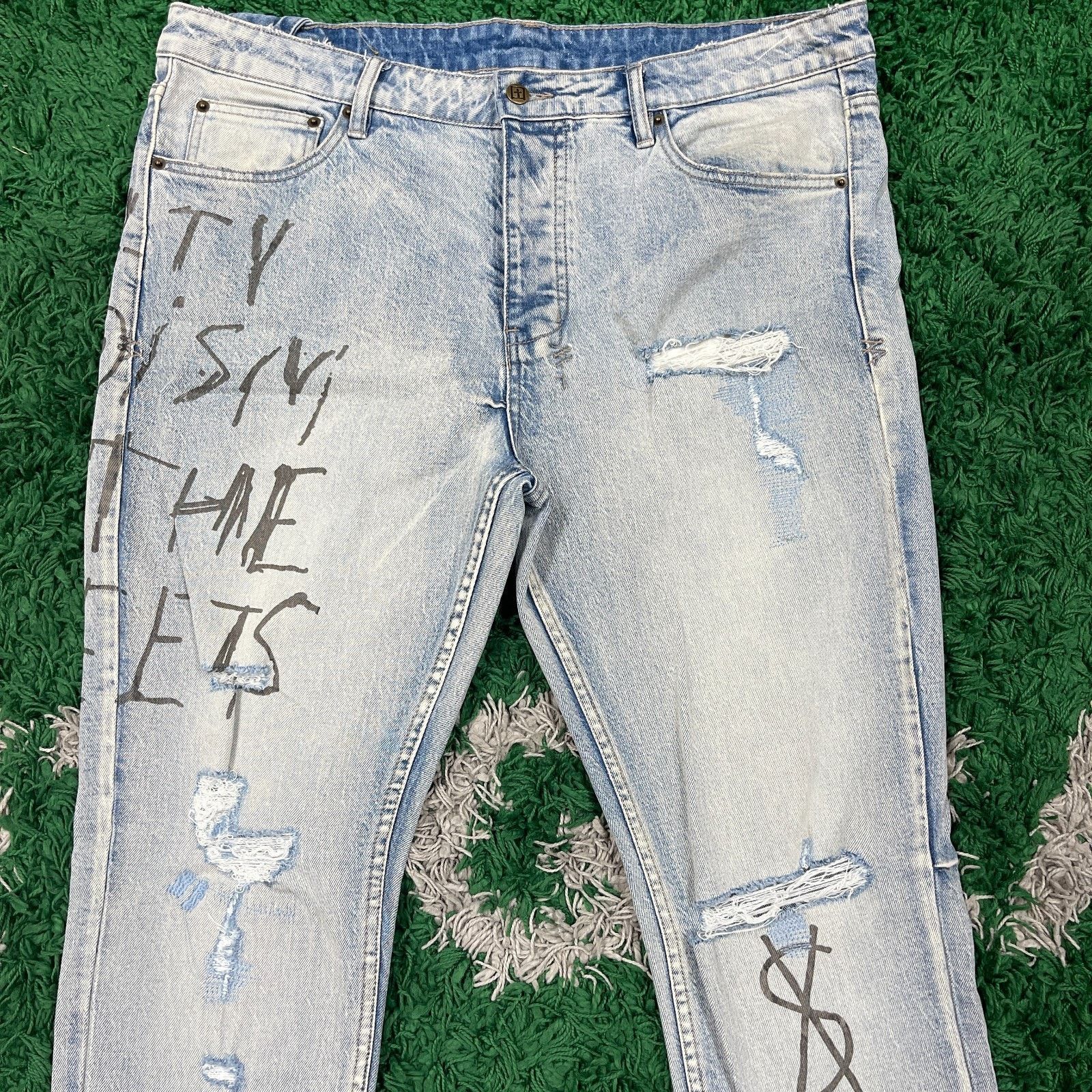 Ksubi Ksubi Chitch Washed Out Royalty Blue Denim Jeans Pants Size US 38 / EU 54 - 2 Thumbnail