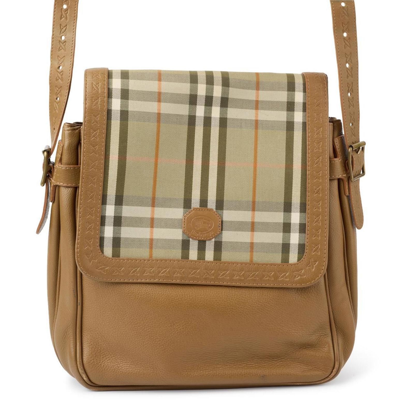 Burberry Burberrys Vintage Leather Nova Check Shoulder Crossbody Bag Size ONE SIZE - 1 Thumbnail