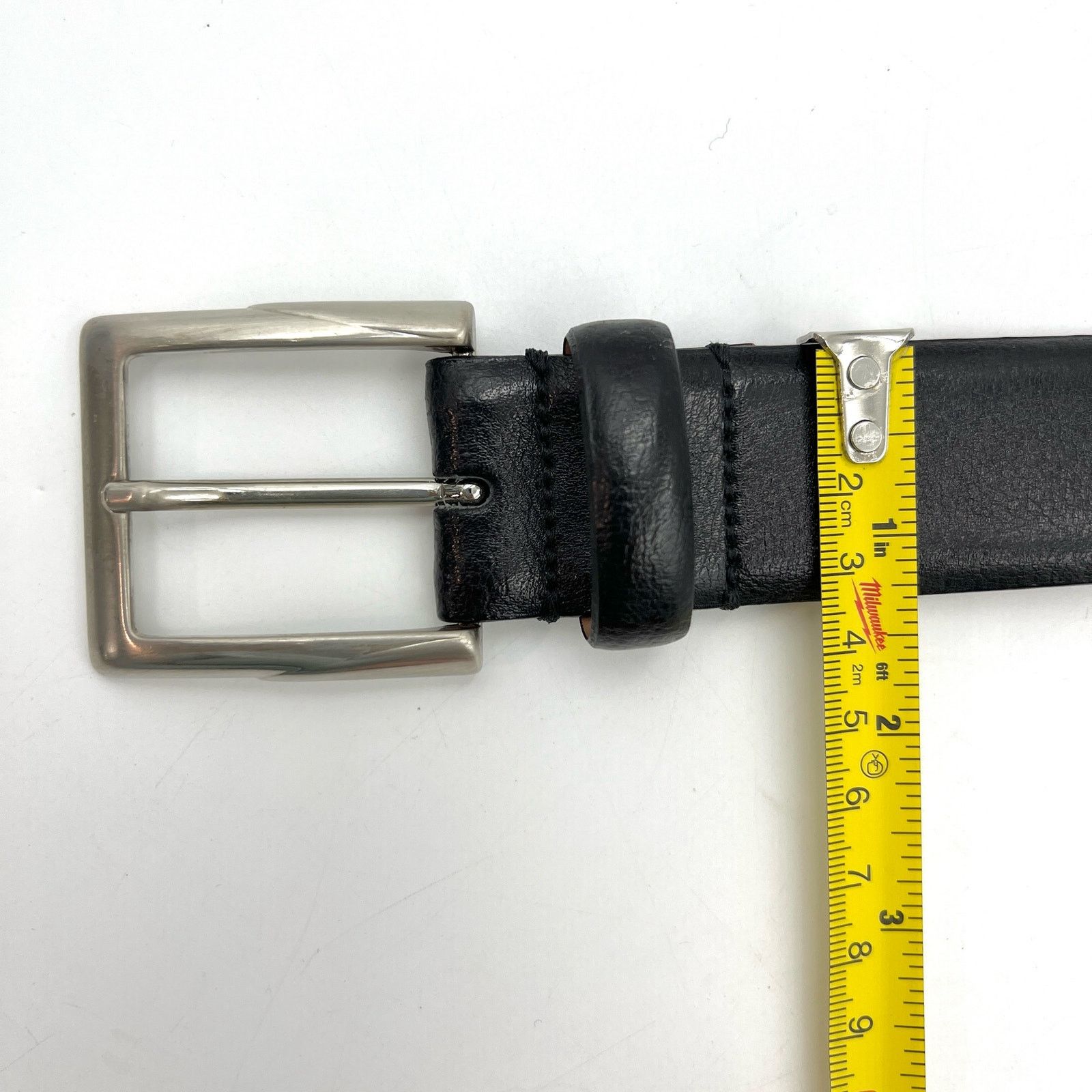 Trafalgar Traflagar Black Rafferty Italian Leather Belt 44 Waist Size 44 - 6 Thumbnail