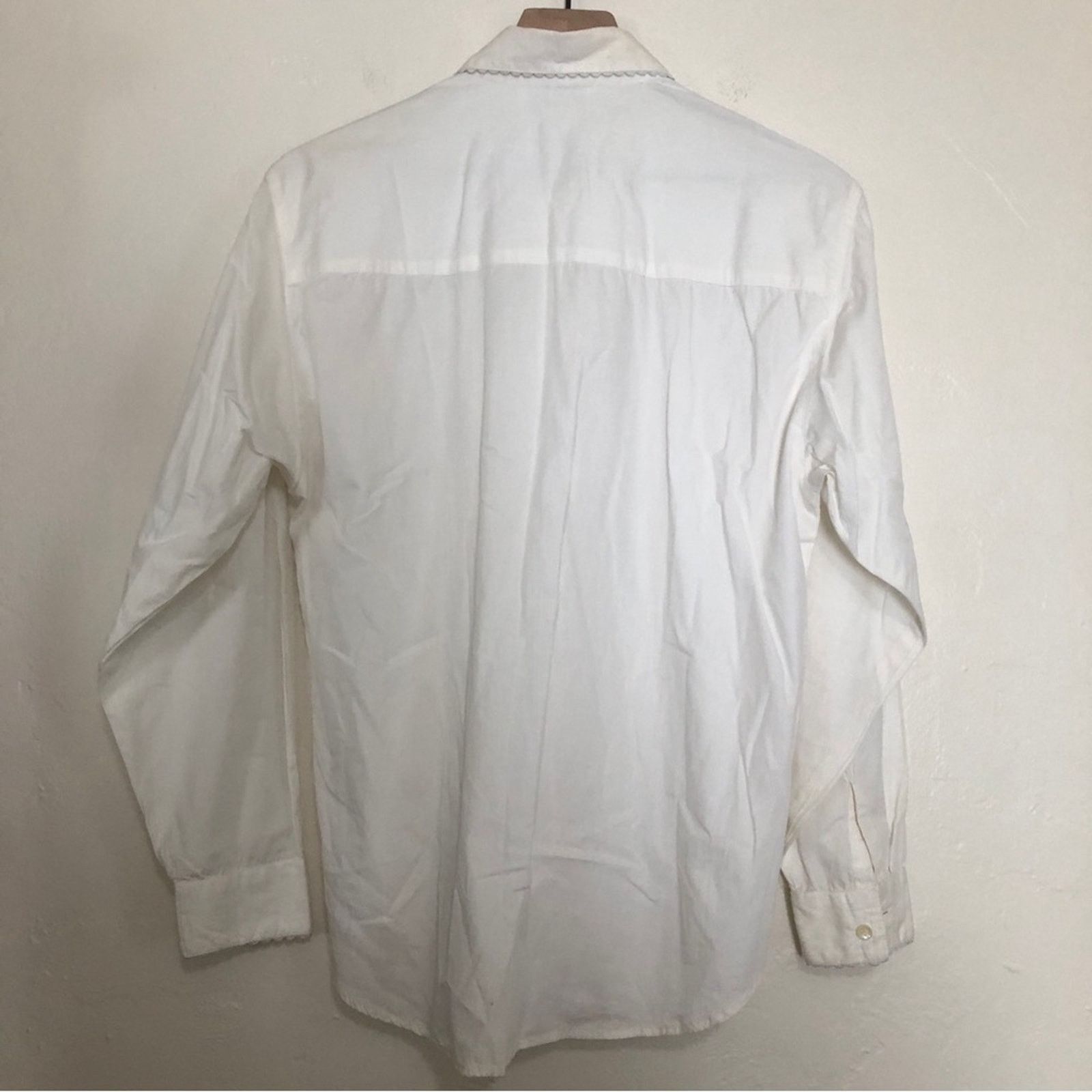 Other Casual Corner & Co White Embroidered Scalloped Shirt Top Size M / US 6-8 / IT 42-44 - 8 Thumbnail
