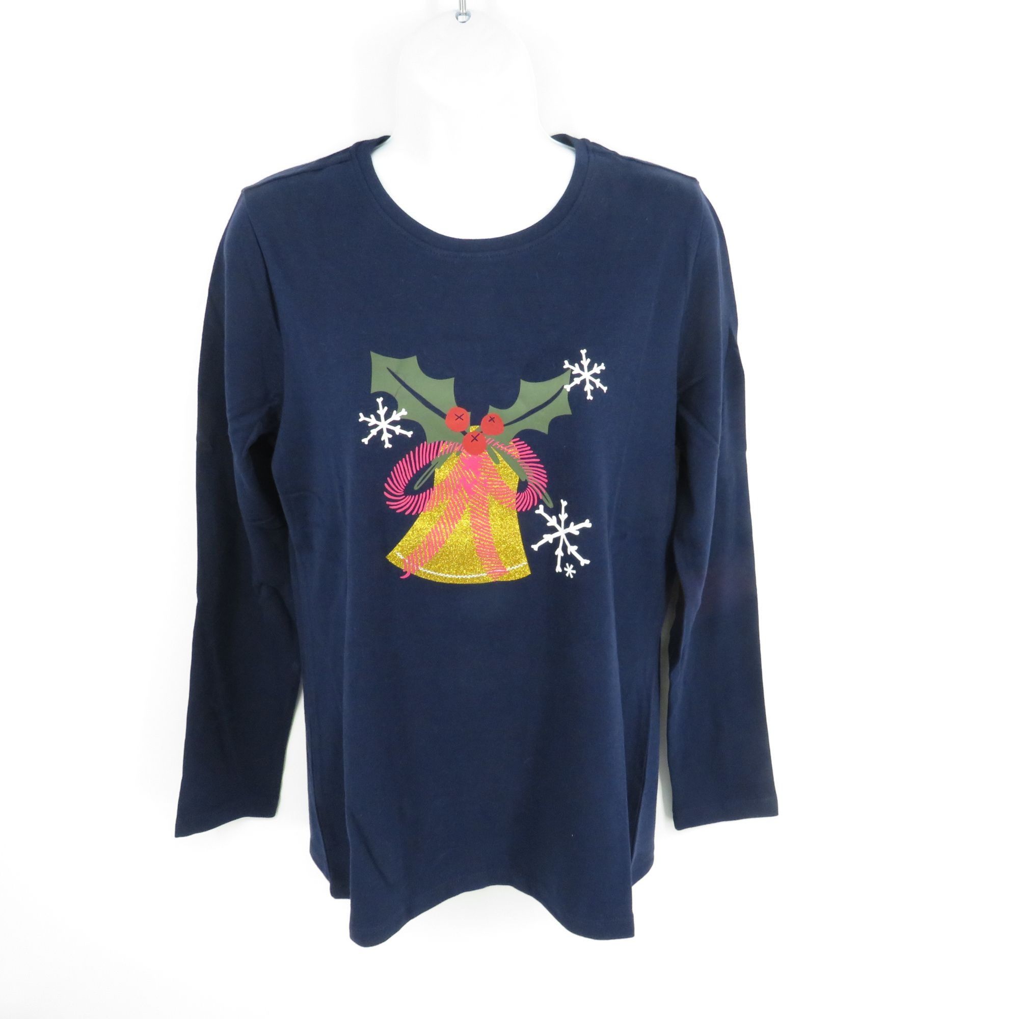 Other Kim Rogers Womens Navy Long Sleeve Christmas Bell Shirt L Size L / US 10 / IT 46 - 1 Thumbnail